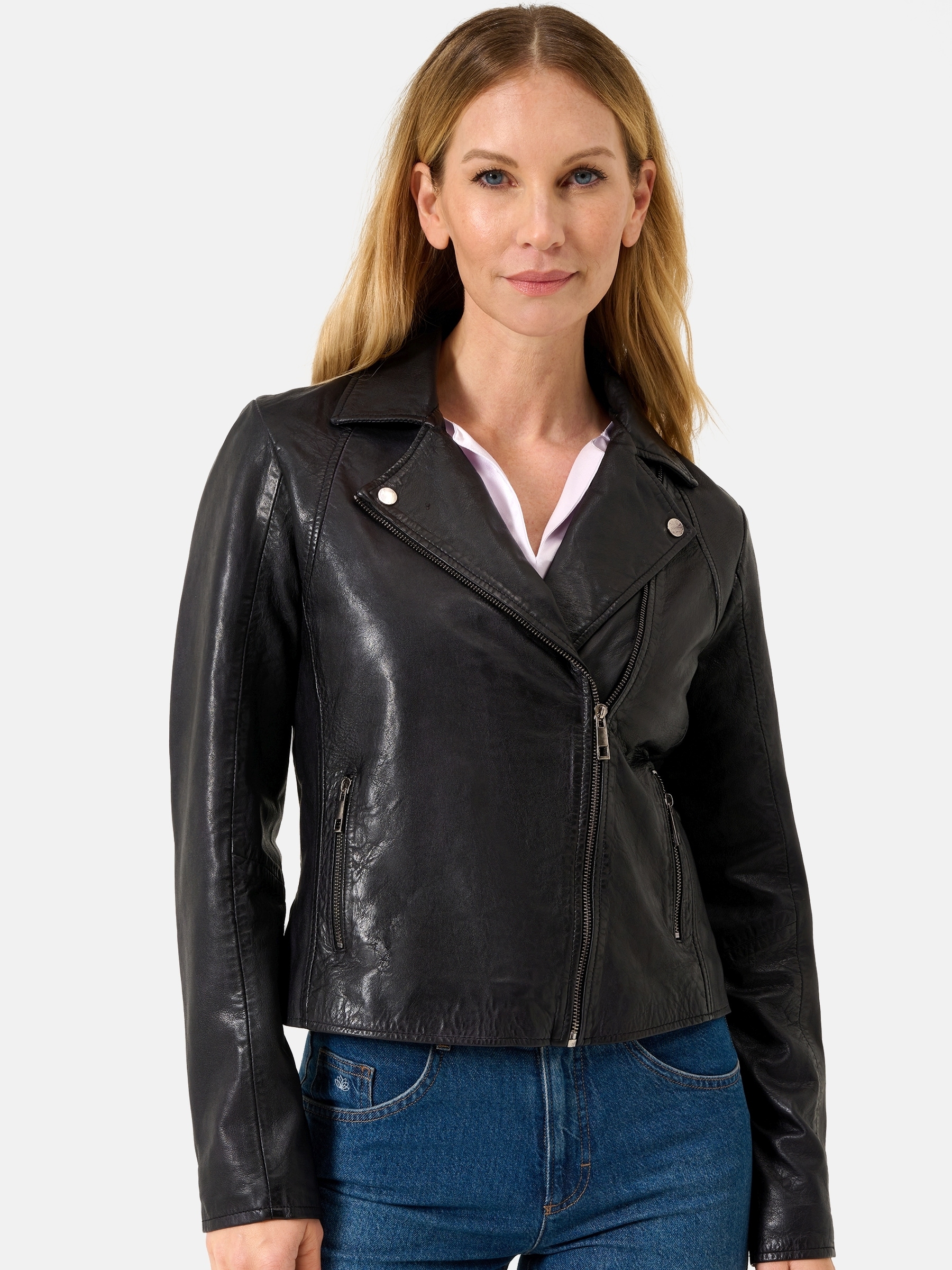 RICANO Bikerjacke »Lederjacke Antonia« Handgefertigt aus echtem Leder