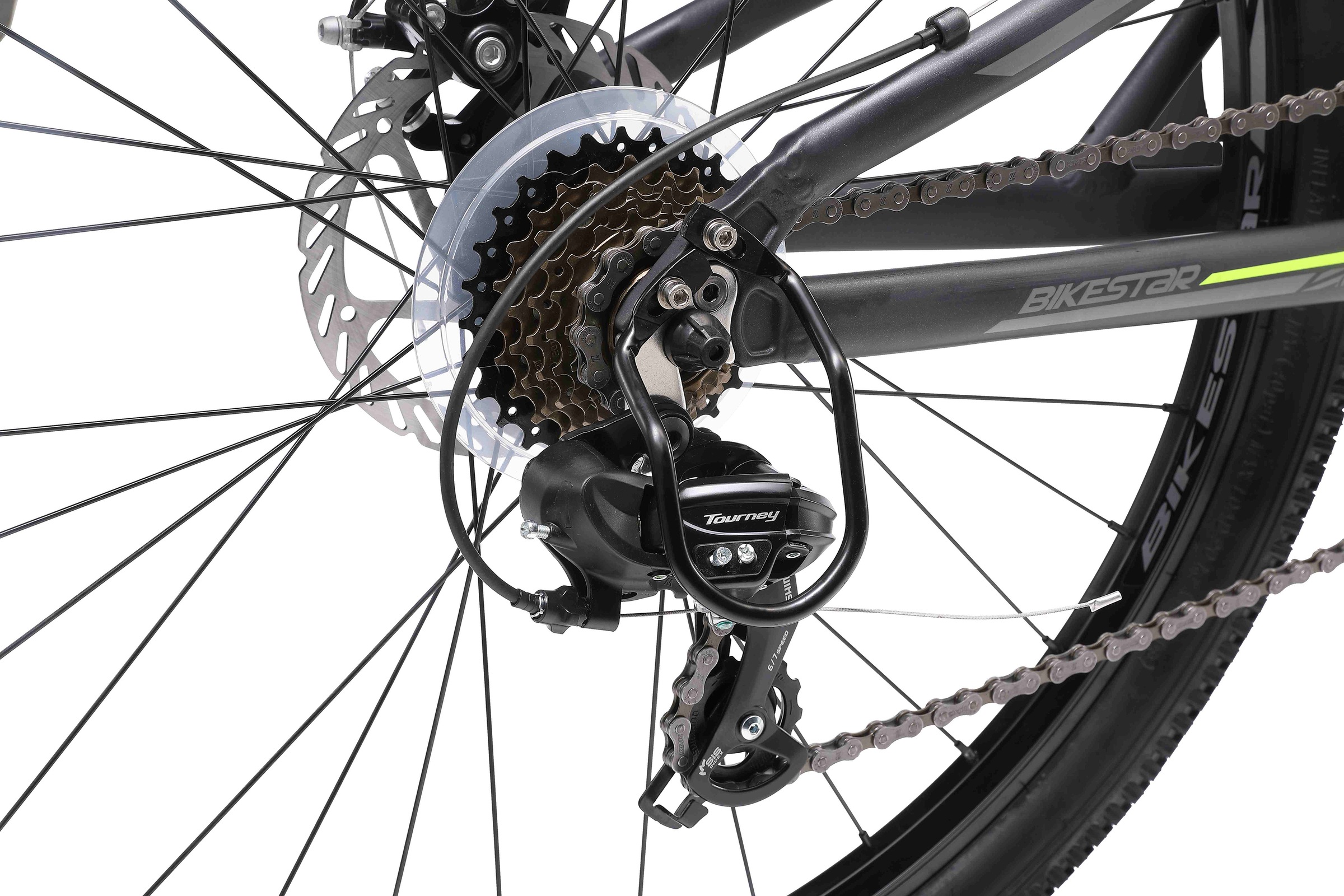 Bikestar Mountainbike, 21 Gang, Shimano, RD-TY300 Schaltwerk, Kettenschaltung, für Damen und Herren, Kettenschaltung