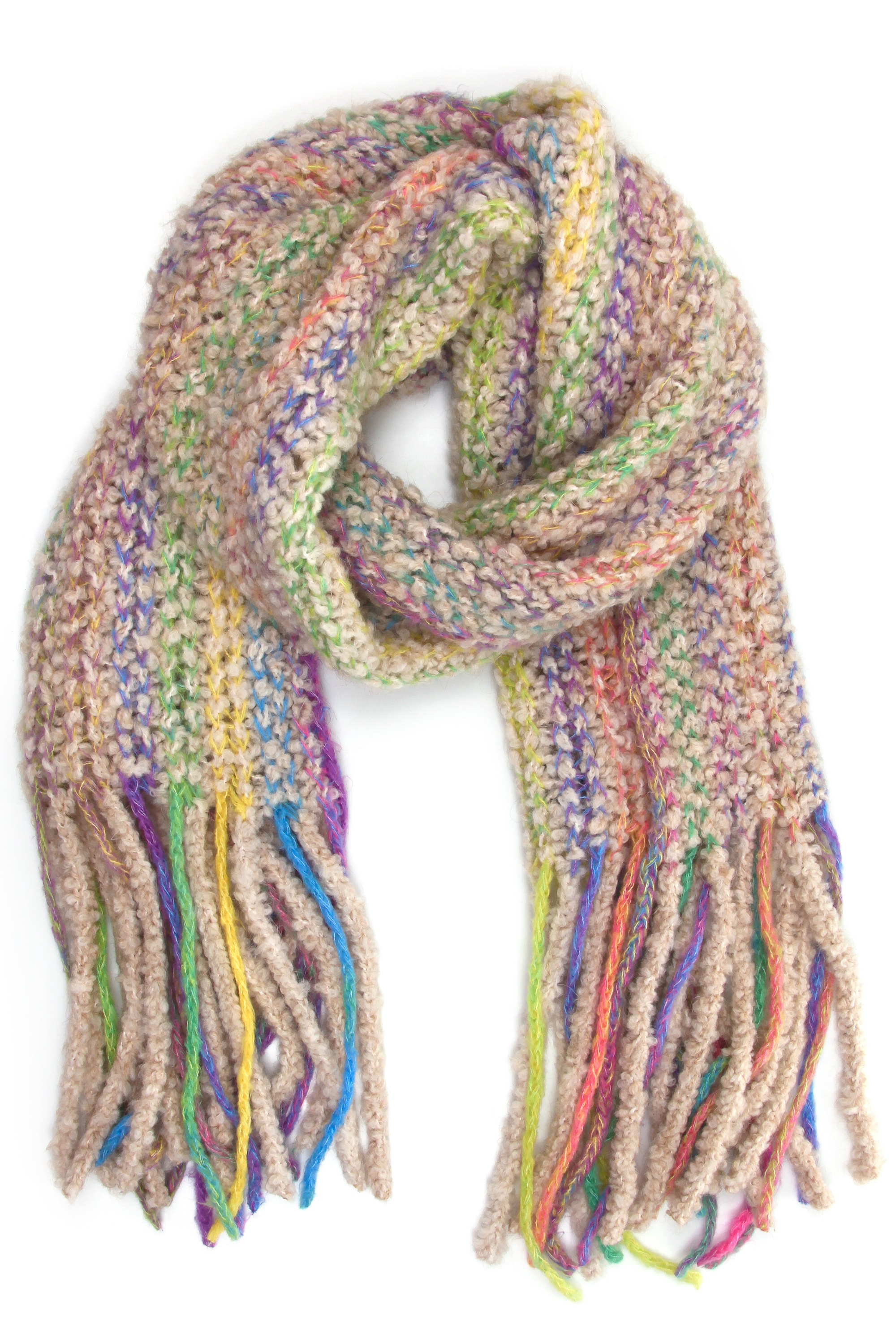 COLLEZIONE ALESSANDRO Modeschal »Chadia«, grob gestrickt mit Fransen