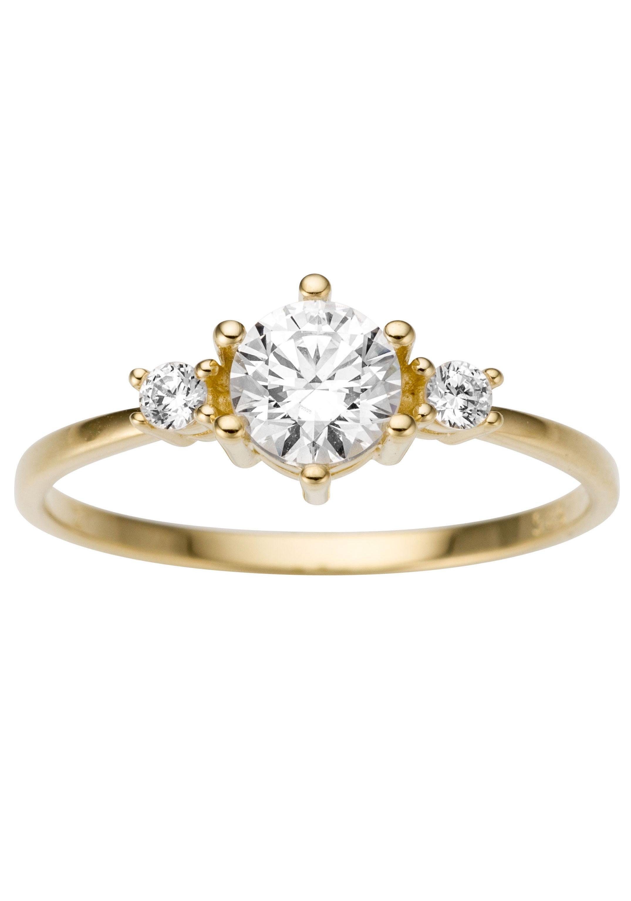 Goldring »Schmuck Geschenk Gold 333 Damenring Verlobungsring Goldring Solitär«, mit...