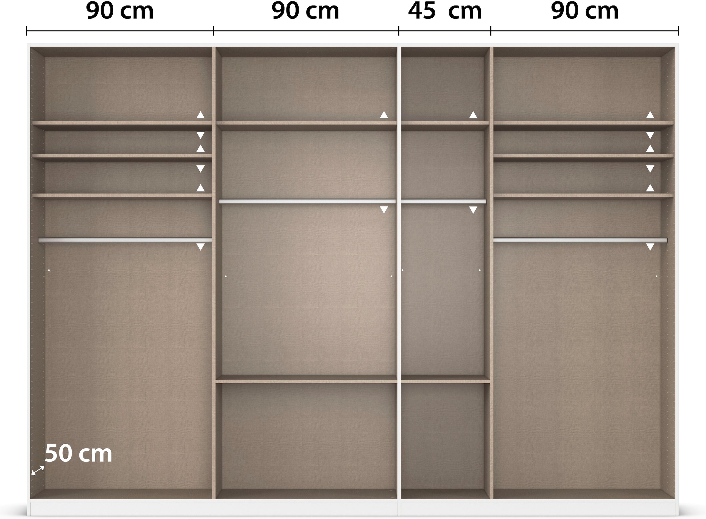 rauch Drehtürenschrank »Kleiderschrank Kleiderschränke Schrank Garderobe AGORDO mit Glasfront«, (in zwei Griff-Farben mit Glasfront), mit Außenschubkästen, in 6 Breiten und 2 Höhen MADE IN GERMANY