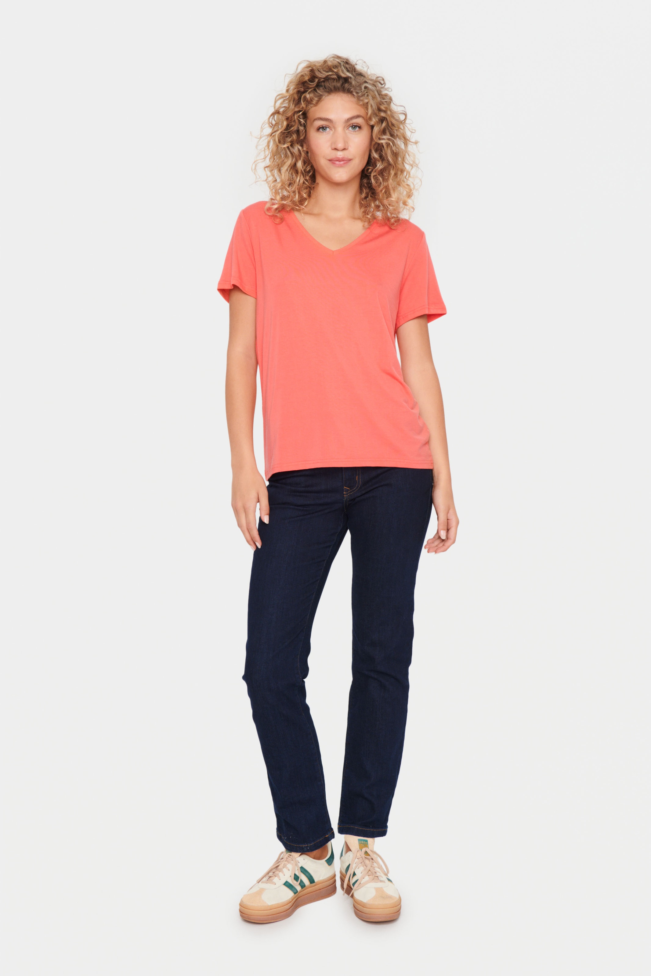 Saint Tropez Kurzarmshirt »AdeliaSZ V-N T-Shirt«