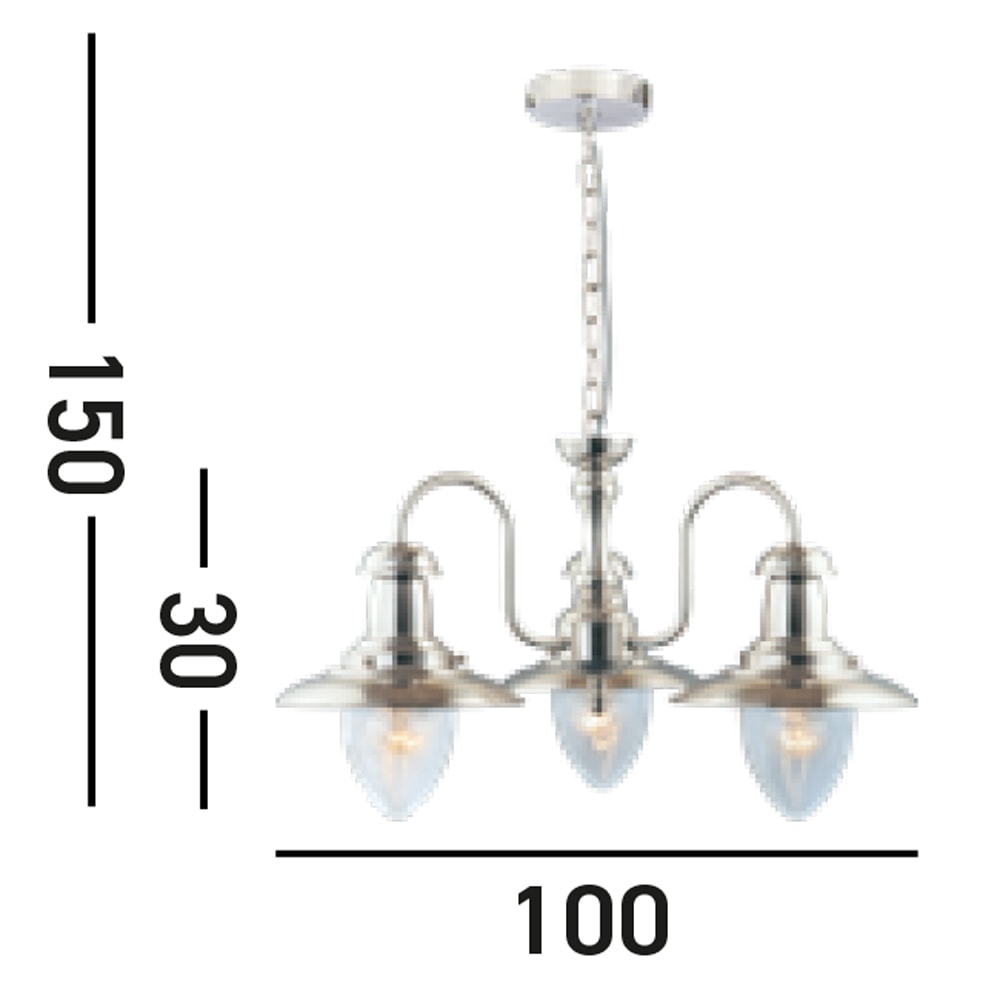 Searchlight Hängeleuchte »Fisherman II 3Lt Pendant« E27 1 Stk.