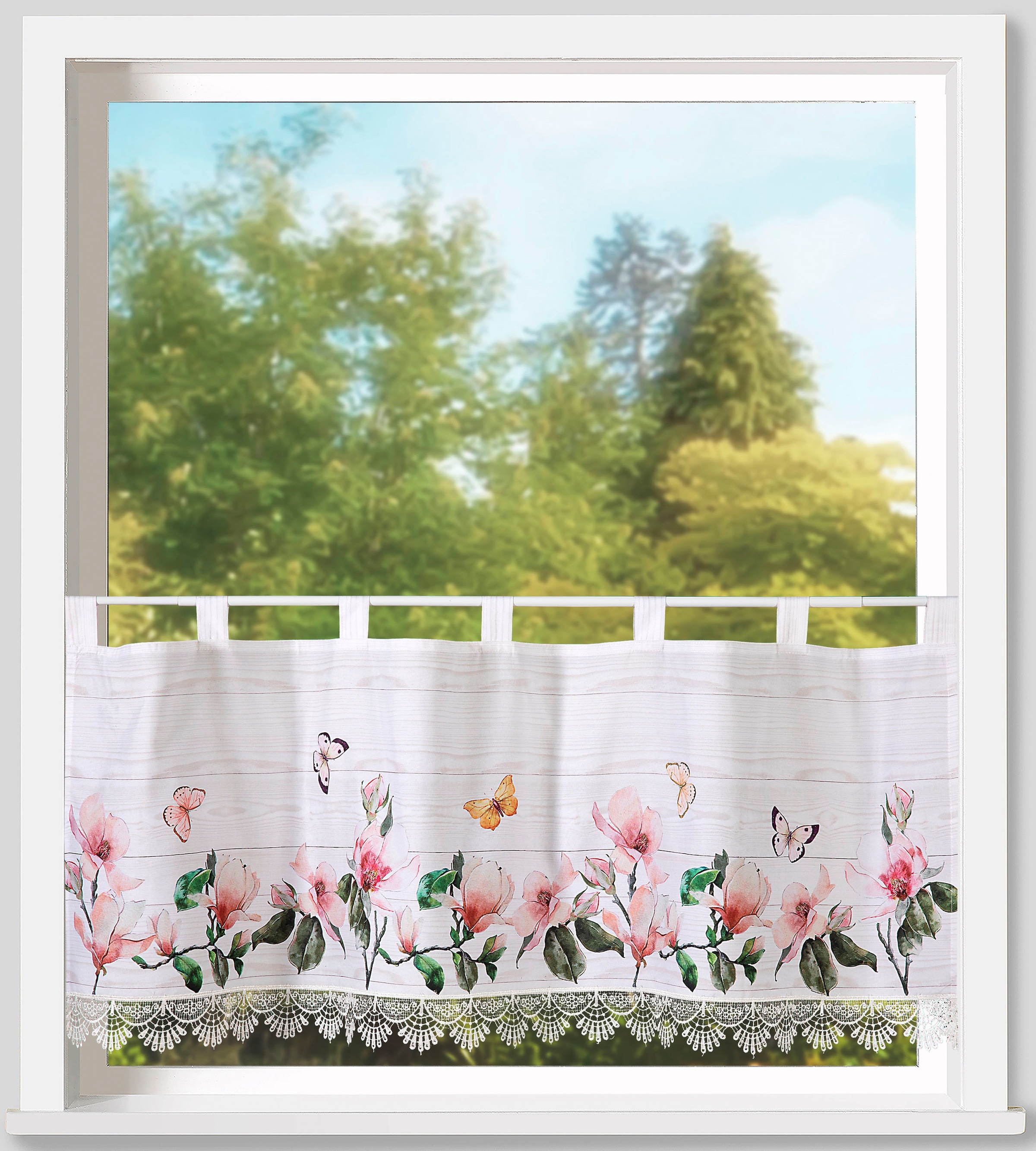 Weckbrodt Scheibengardine "Thalia" Schlaufen 1 Stk. tlg. Bistro, Microsatin günstig online kaufen