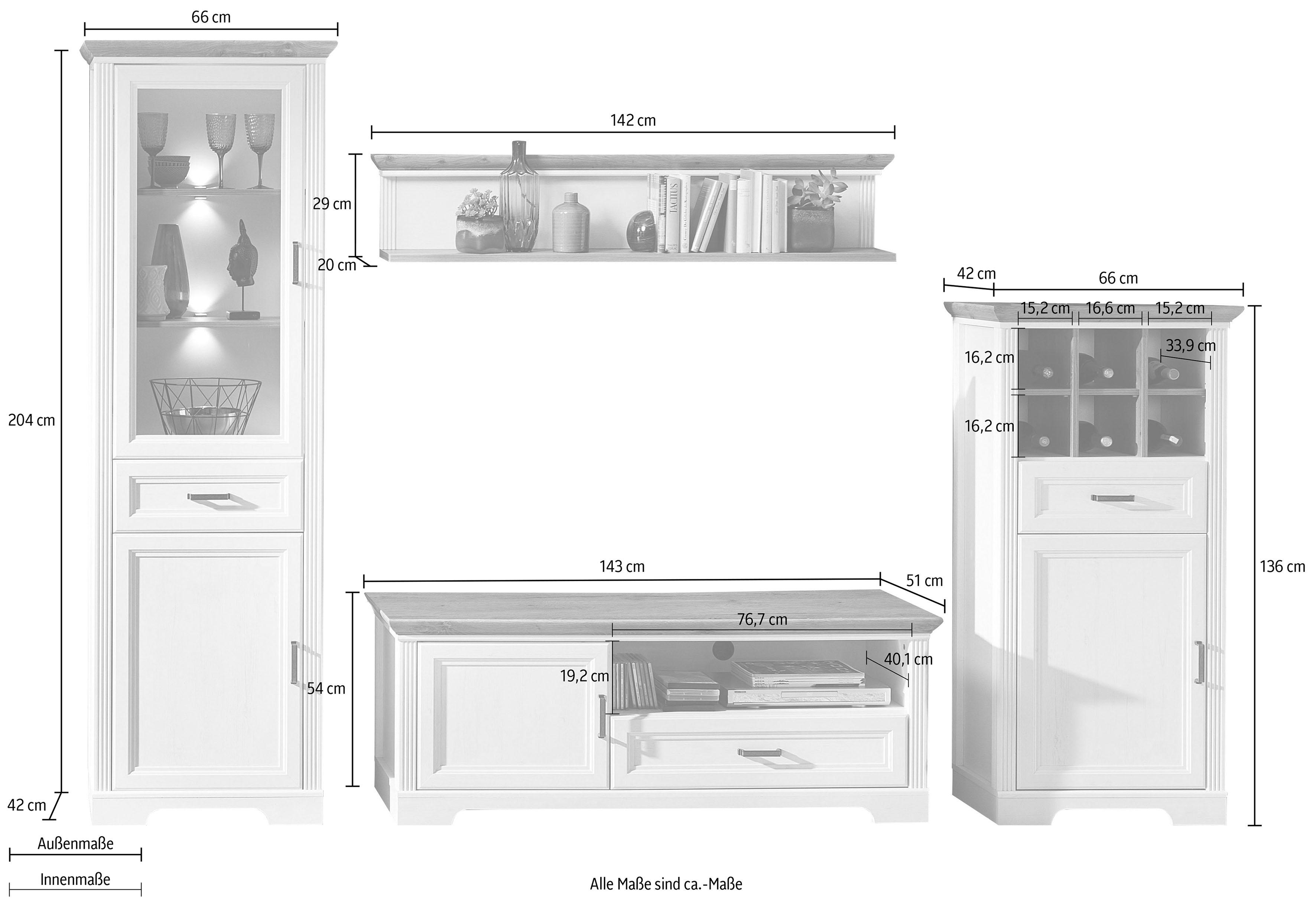 Thumbnail - Innostyle Wohnwand "Jasmin" Set, 4 Stk. tlg.