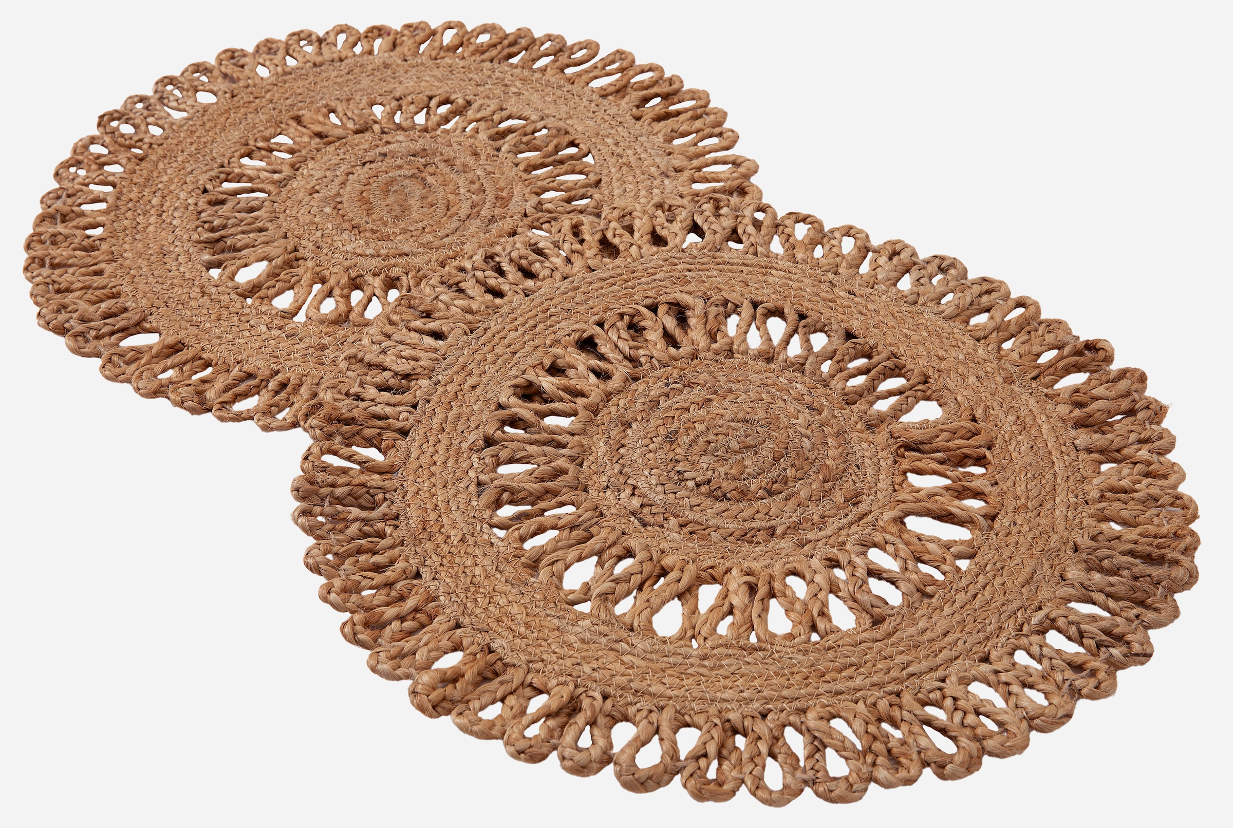 my home Platzset »Aimka«, (Set, 2 St., 2 Stück), Handgefertigt, 35x35, rund