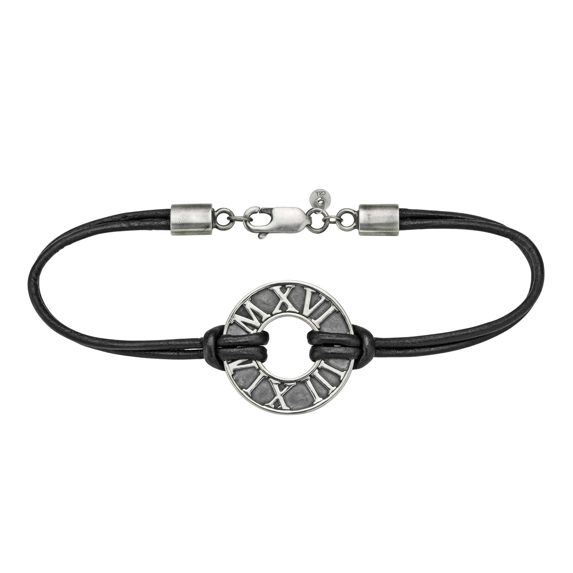 CAÏ Armband »925/- Sterling Silber matt-oxidiert mit Leder« kaufen | BAUR