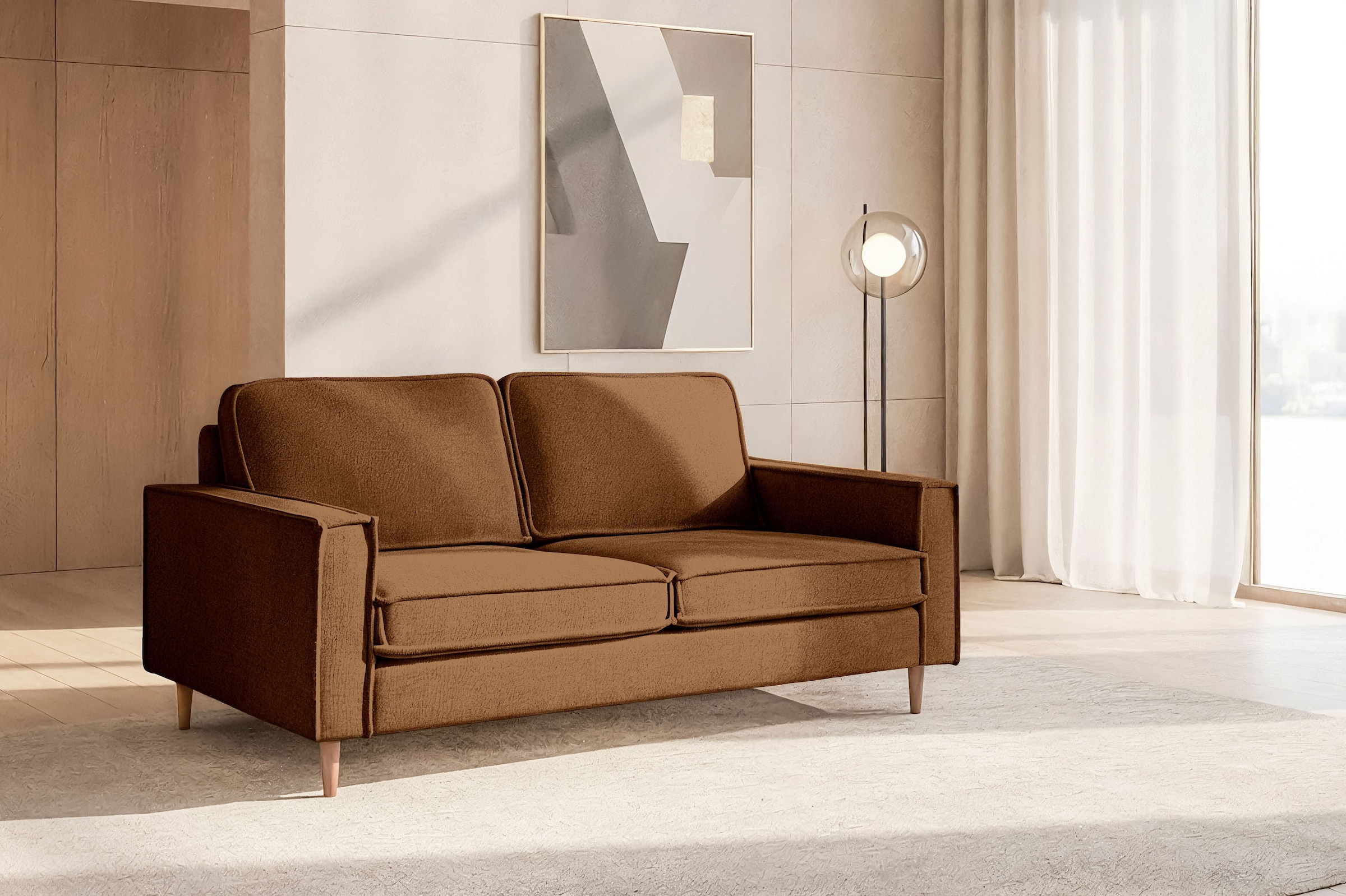 Home affaire 2-Sitzer "Pinto Skandi, 166 cm, Chenille, Struktur" günstig online kaufen