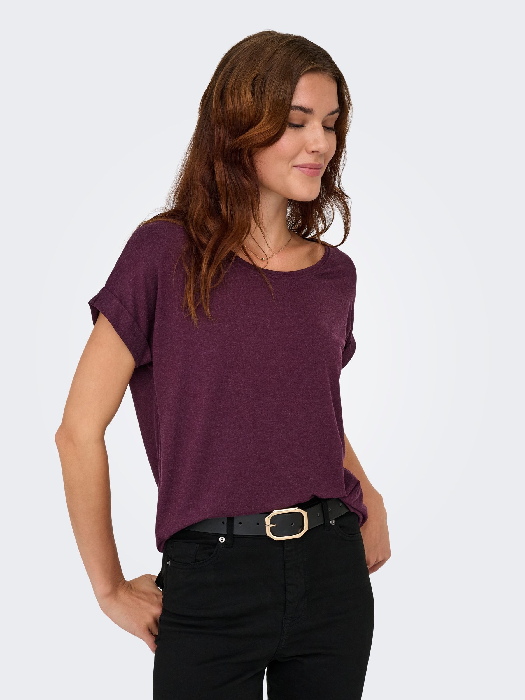 ONLY T-Shirt "ONLMOSTER – Kurzarmshirt mit Aufschlag und klassischem Look" günstig online kaufen