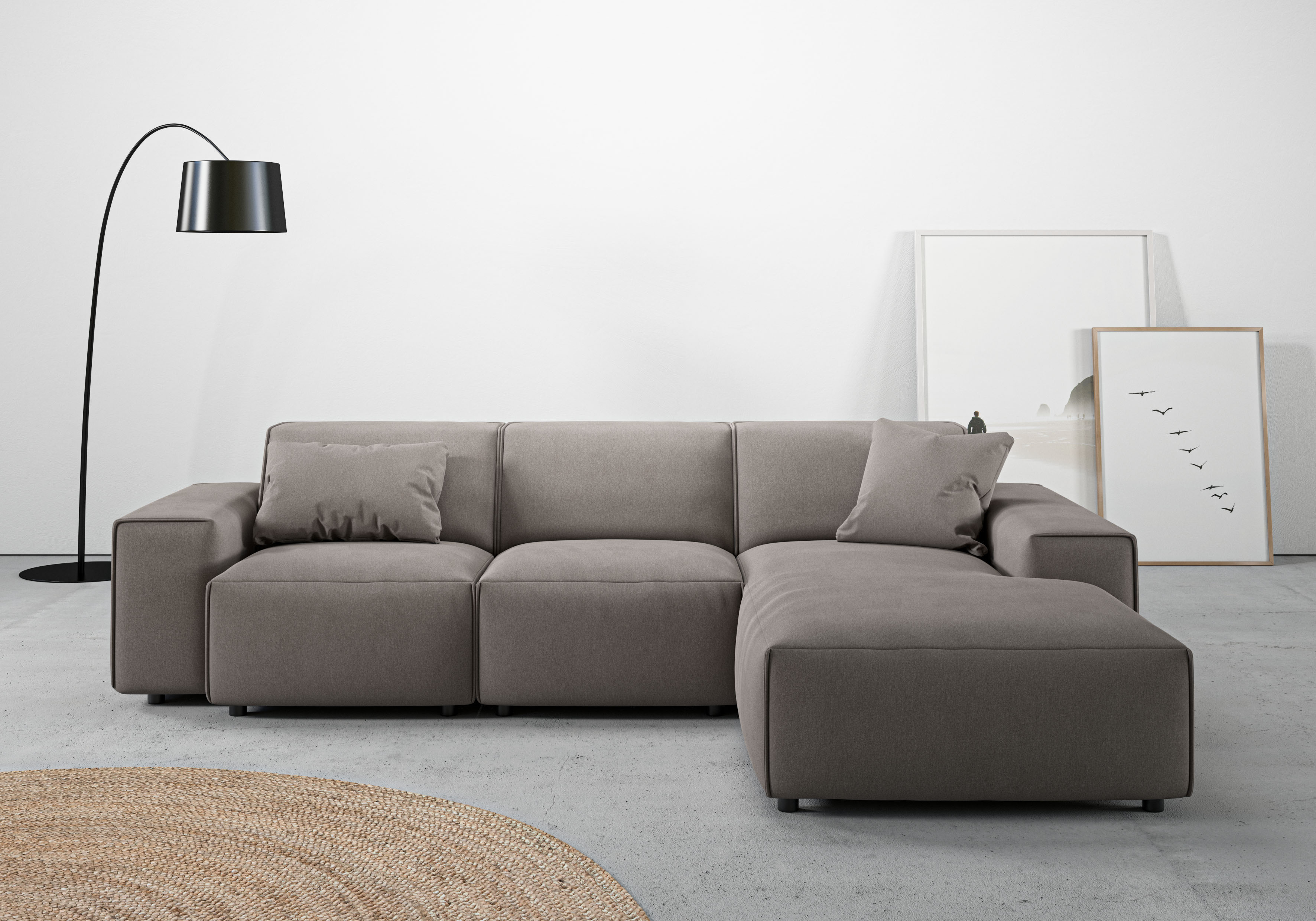 Home affaire Ecksofa "Glimminge L-Form auch in Breitcord, Feincord + Easy care-Bezug," Breite 264, Zierkissen