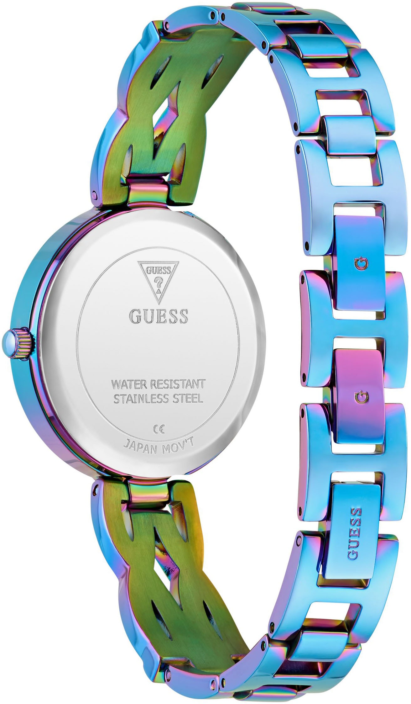 Guess Quarzuhr »CORAL«, Armbanduhr, Damenuhr, Edelstahlarmband