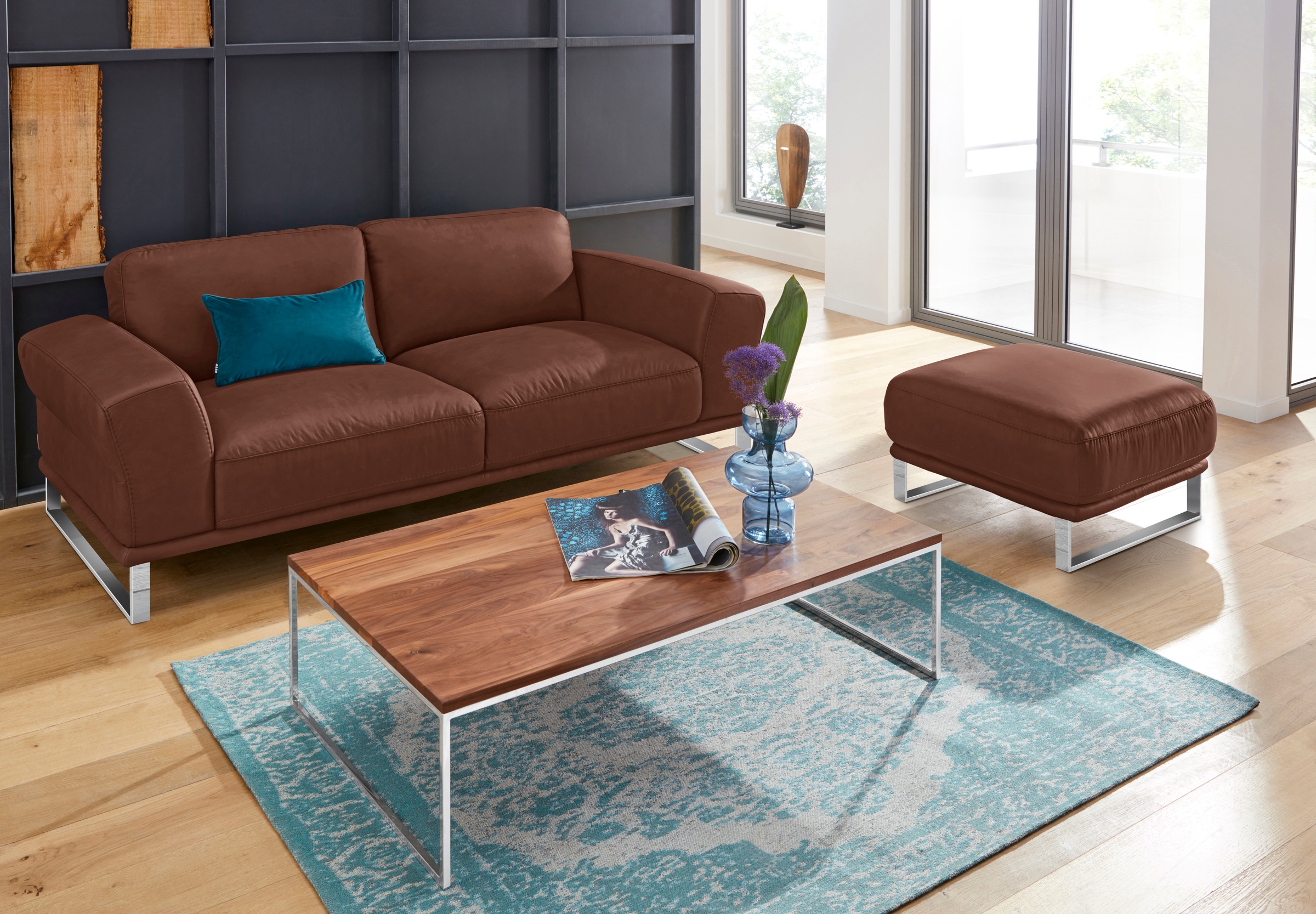 W.SCHILLIG 2,5-Sitzer »montanaa«, mit Metallkufen in Chrom glänzend, Breite 212 cm