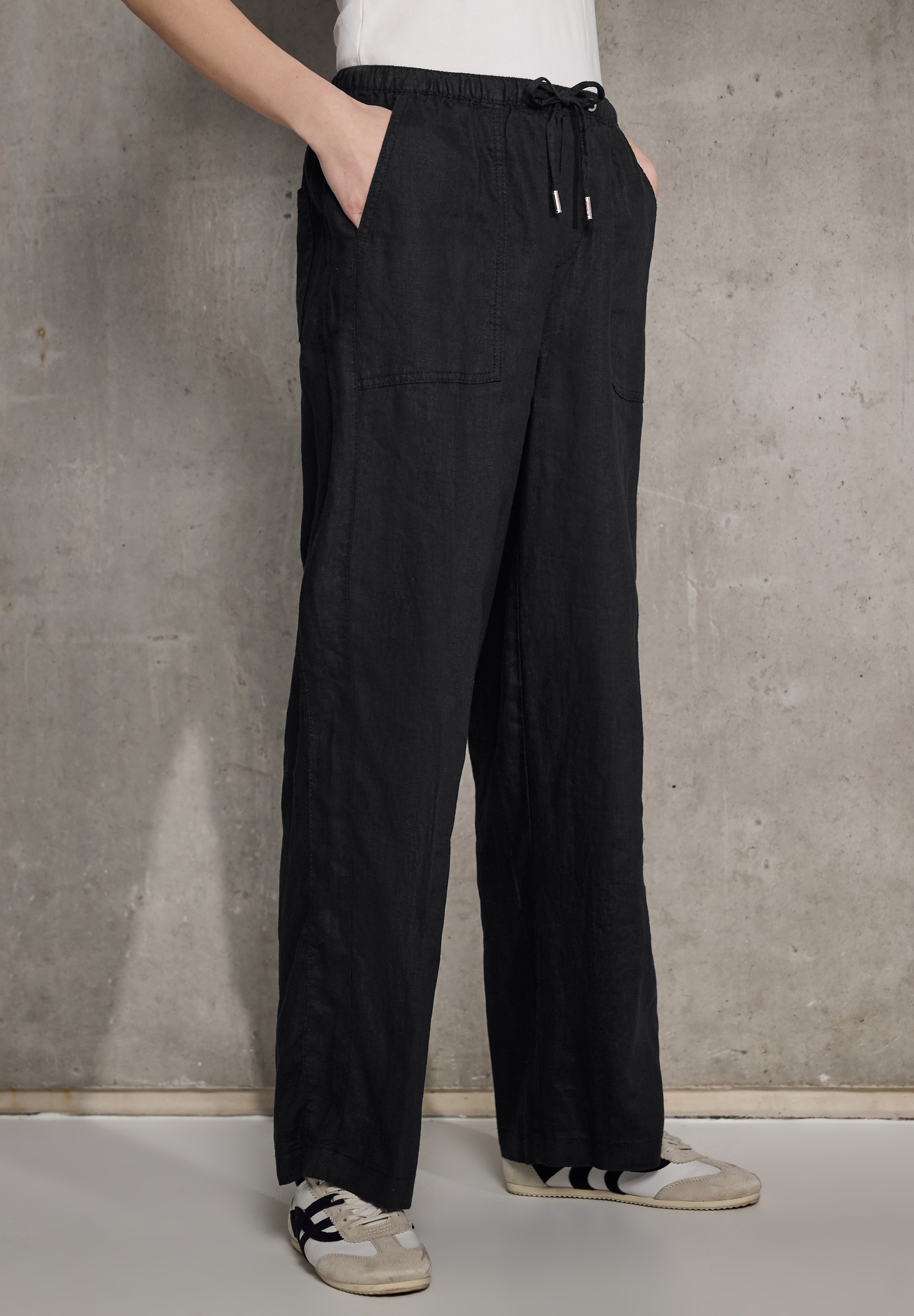 STREET ONE STUDIO Stoffhose  Elastikbund mit Tunnelzug