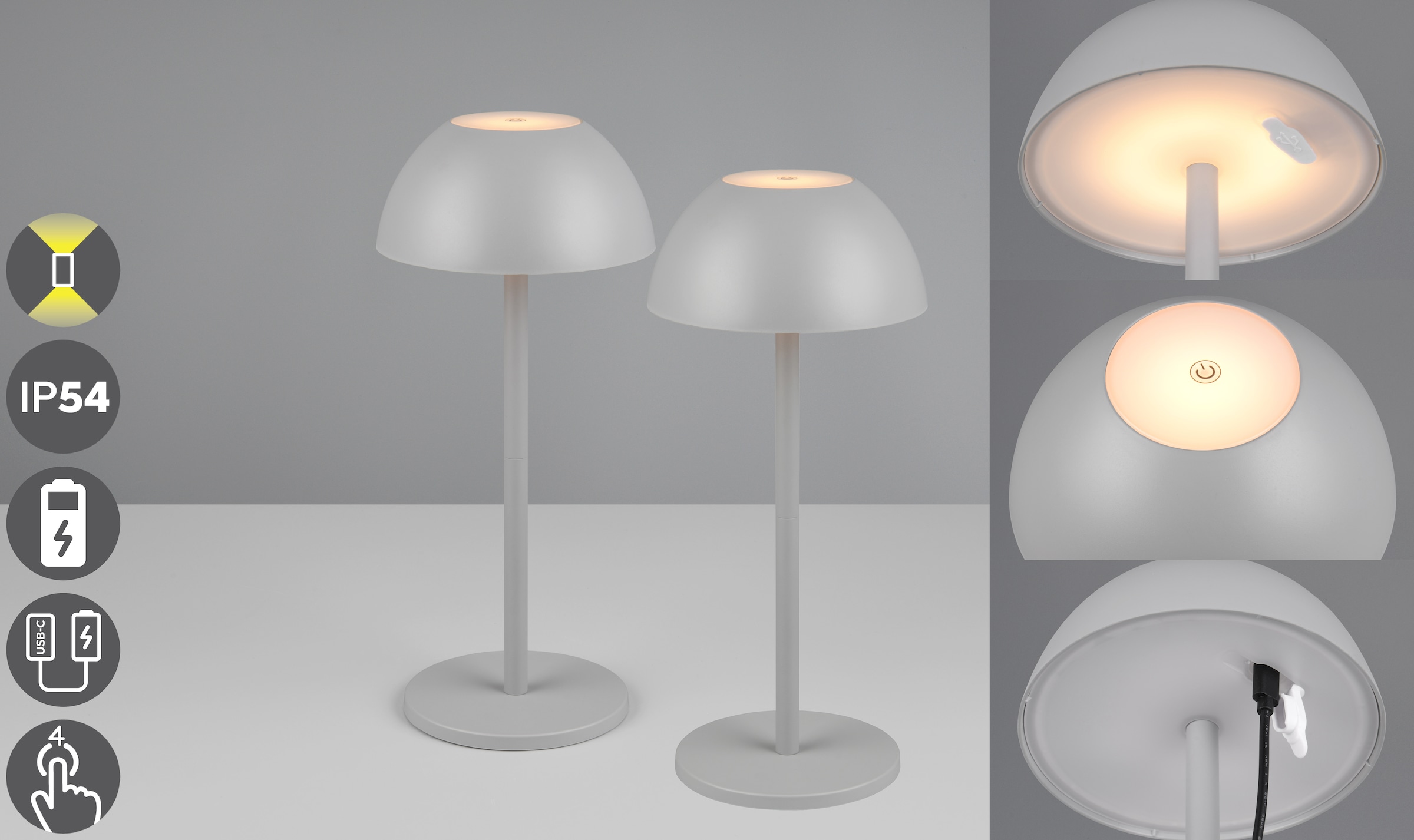 my home LED Außen-Tischleuchte "Abbey Tischleuchte 2er-Set", 1 flammig, Leu günstig online kaufen