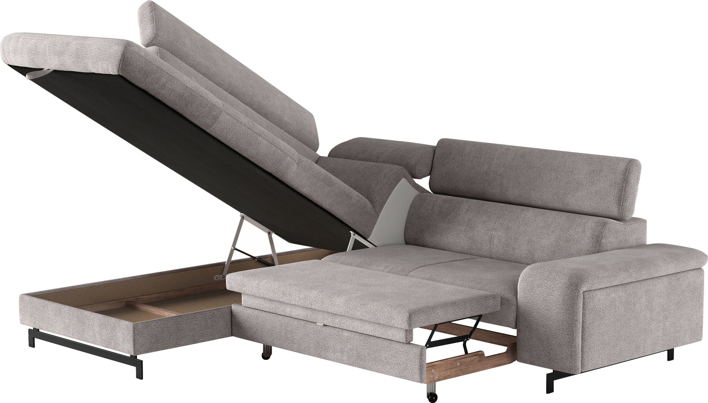 COTTA Ecksofa »Emma L-Form«, mit Kopfteilverstellung, wahlweise mit Bettfunktion & Bettkasten