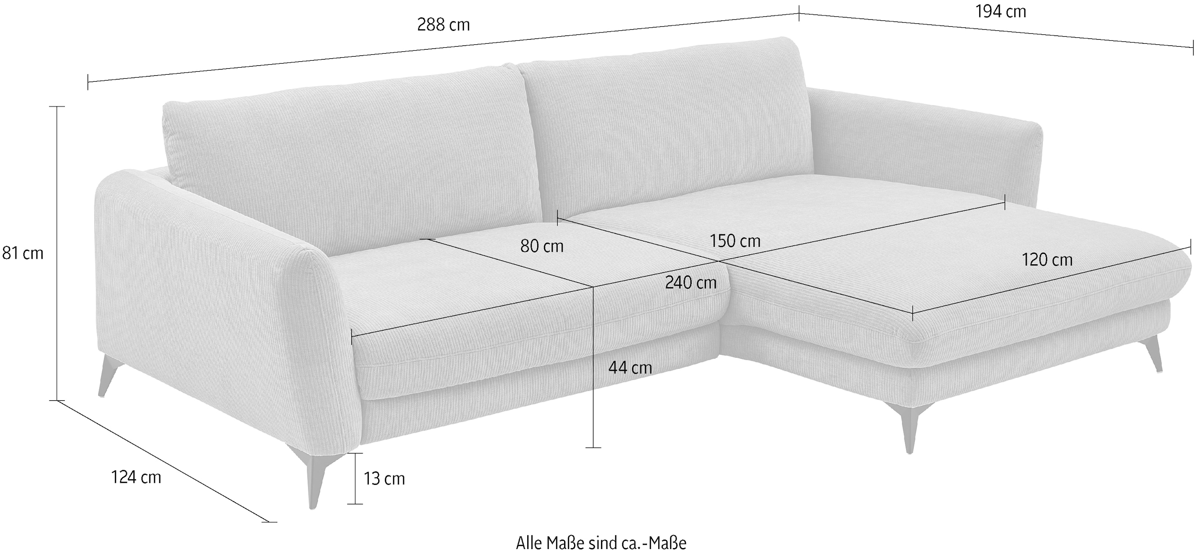 Die PlanBar Ecksofa »MP-IN23149 L-Form«, Kaltschaumpolsterung mit SoftSitz, Lose Rückenkissen