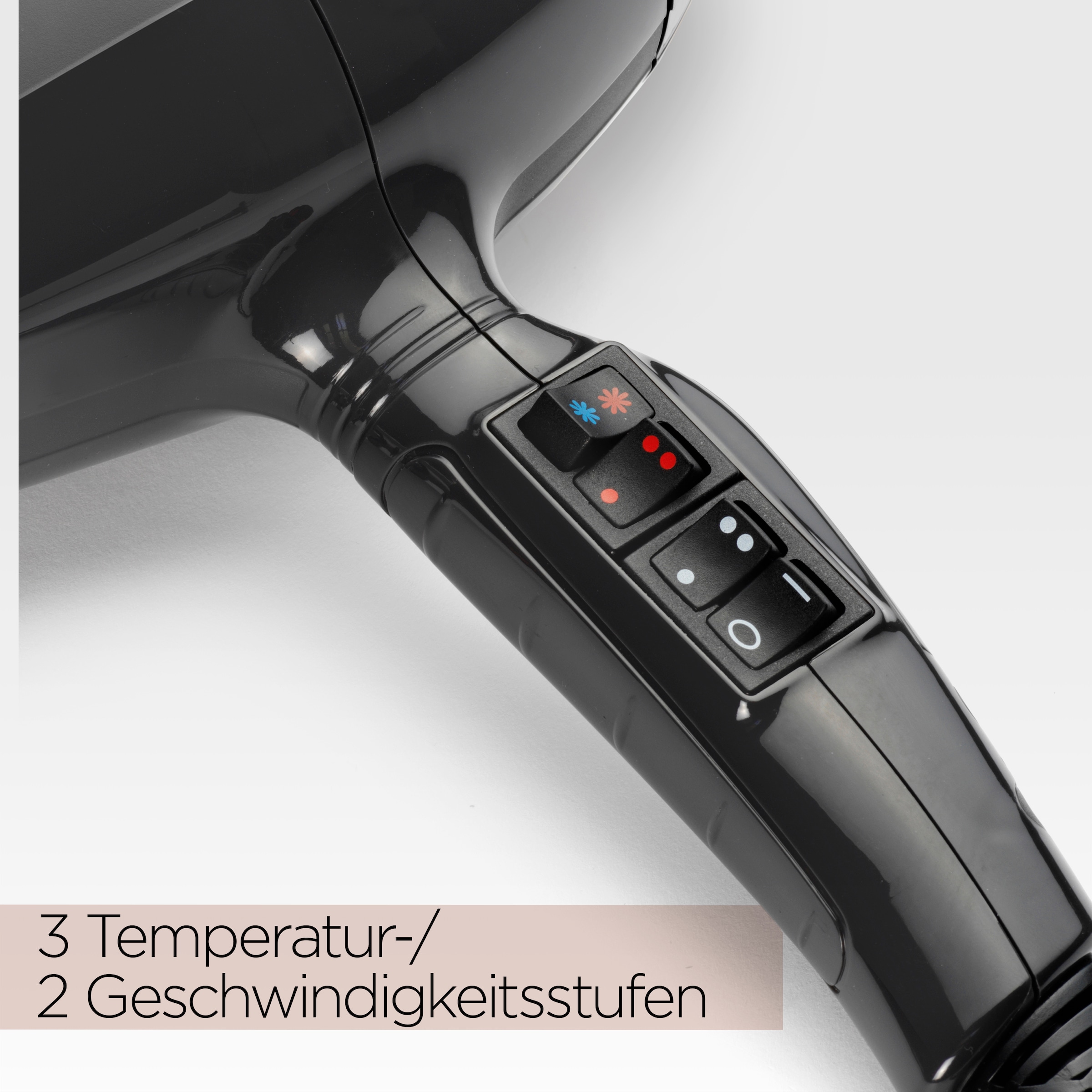 BaByliss Ionic-Haartrockner »BaByliss Italian Air Pro Haartrockner mit Ionen-Technologie, 6719DE« 2.200 W 3 Aufsätze Anti-Frizz, Föhn mit 2 Zentrierdüsen und Diffusor, AC-Motor, 2200 W