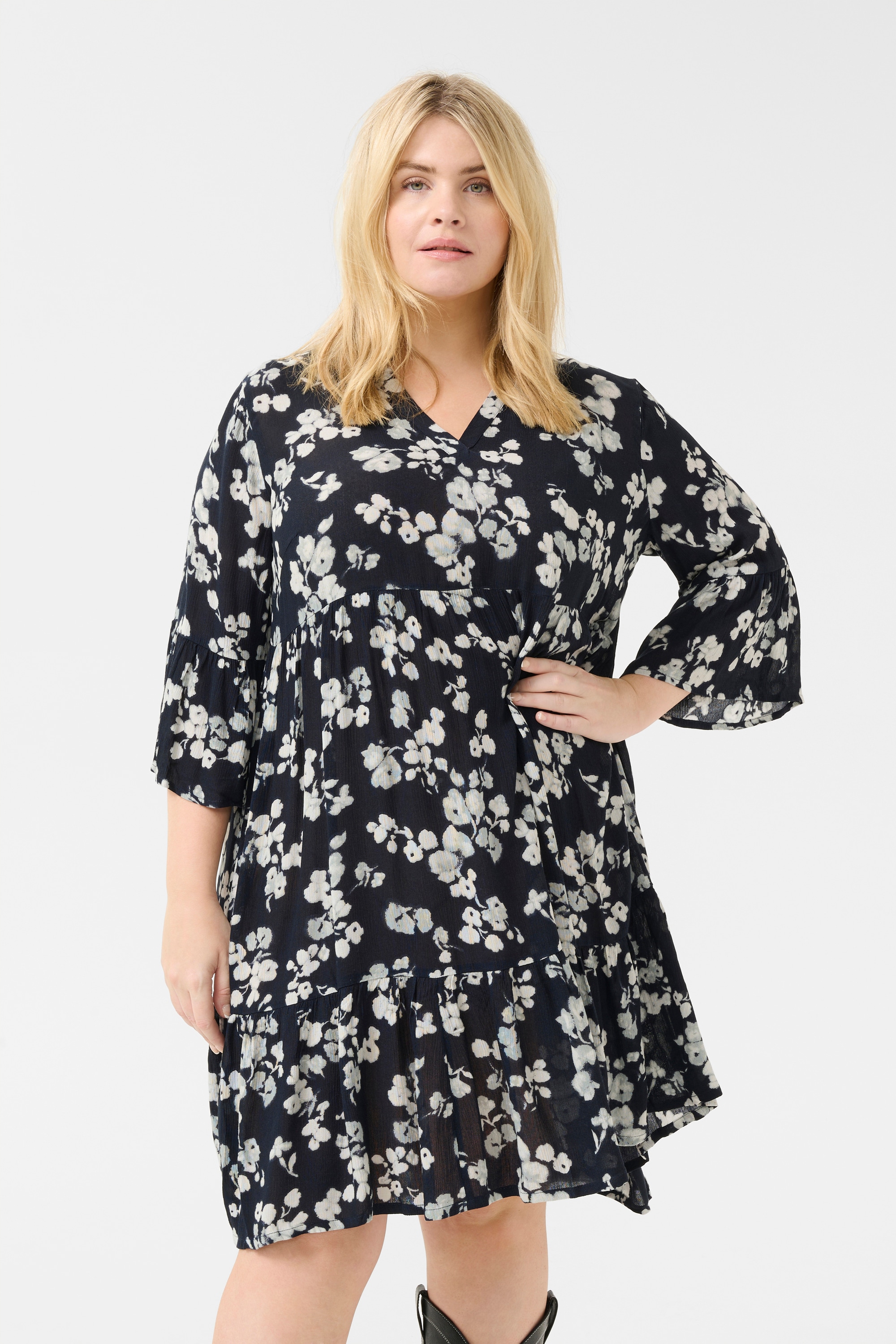 KAFFE Curve Midikleid »Damen Kleid KCami«