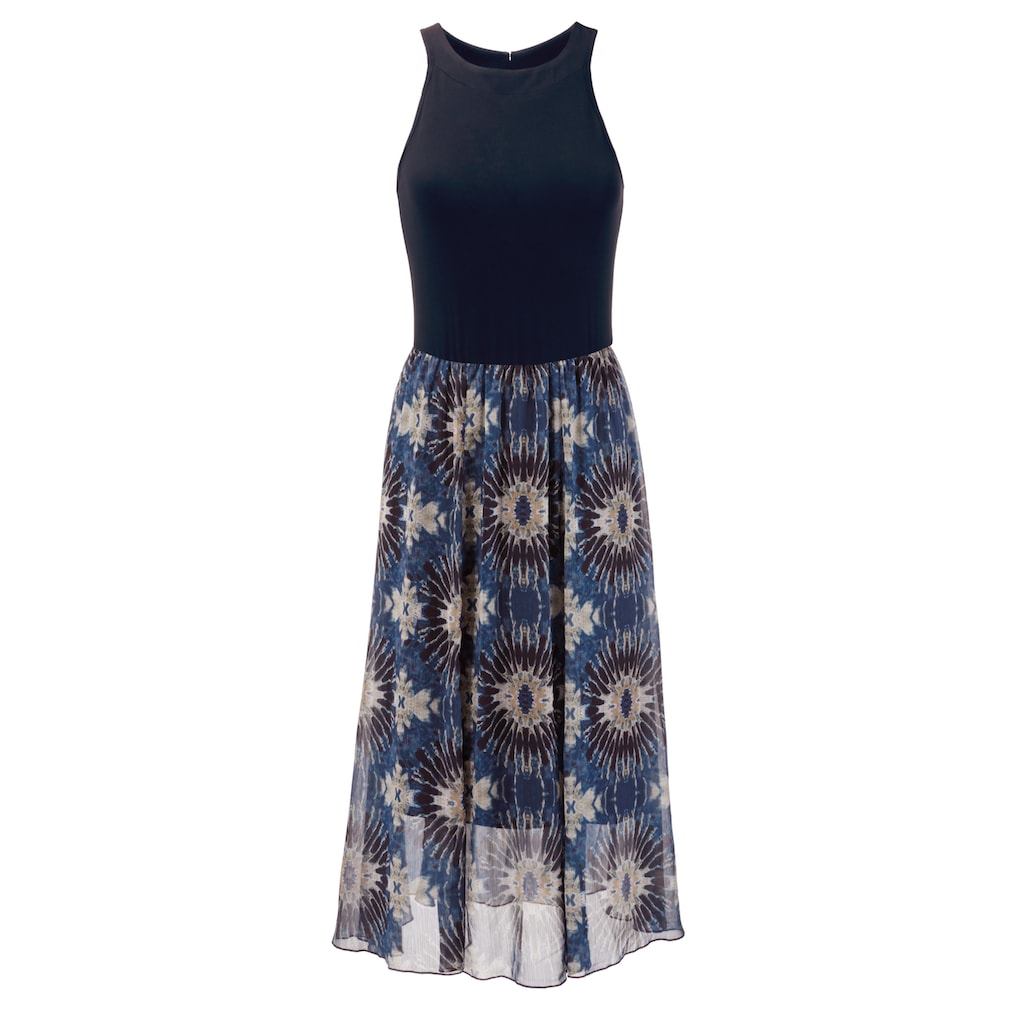 Damenmode Kleider Aniston SELECTED Sommerkleid, mit Batik-Druck dunkelblau-braun-blau-beige