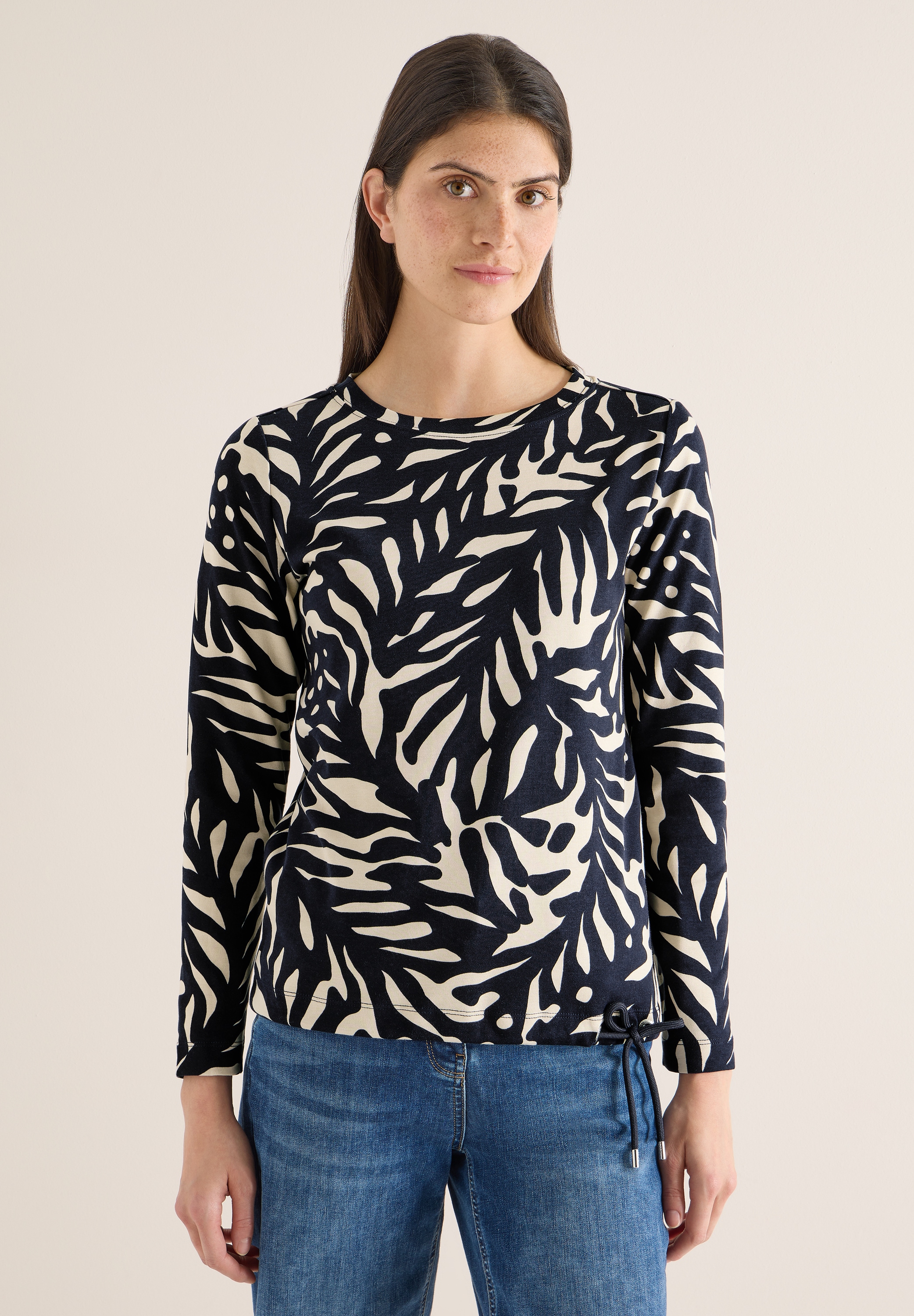 Cecil Langarmshirt aus reiner Baumwolle günstig online kaufen