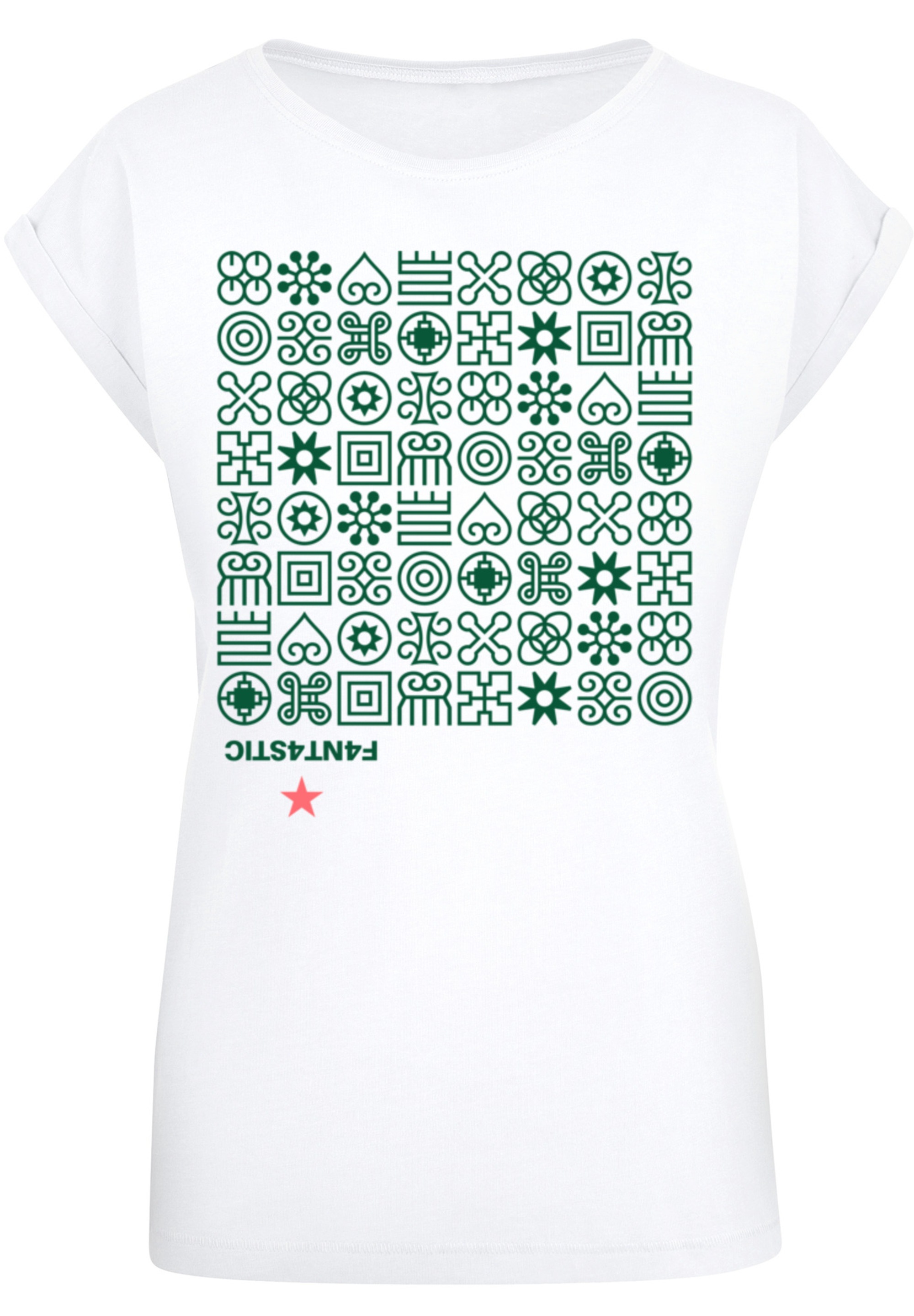 F4NT4STIC T-Shirt »Muster Grün Symbole«, Print