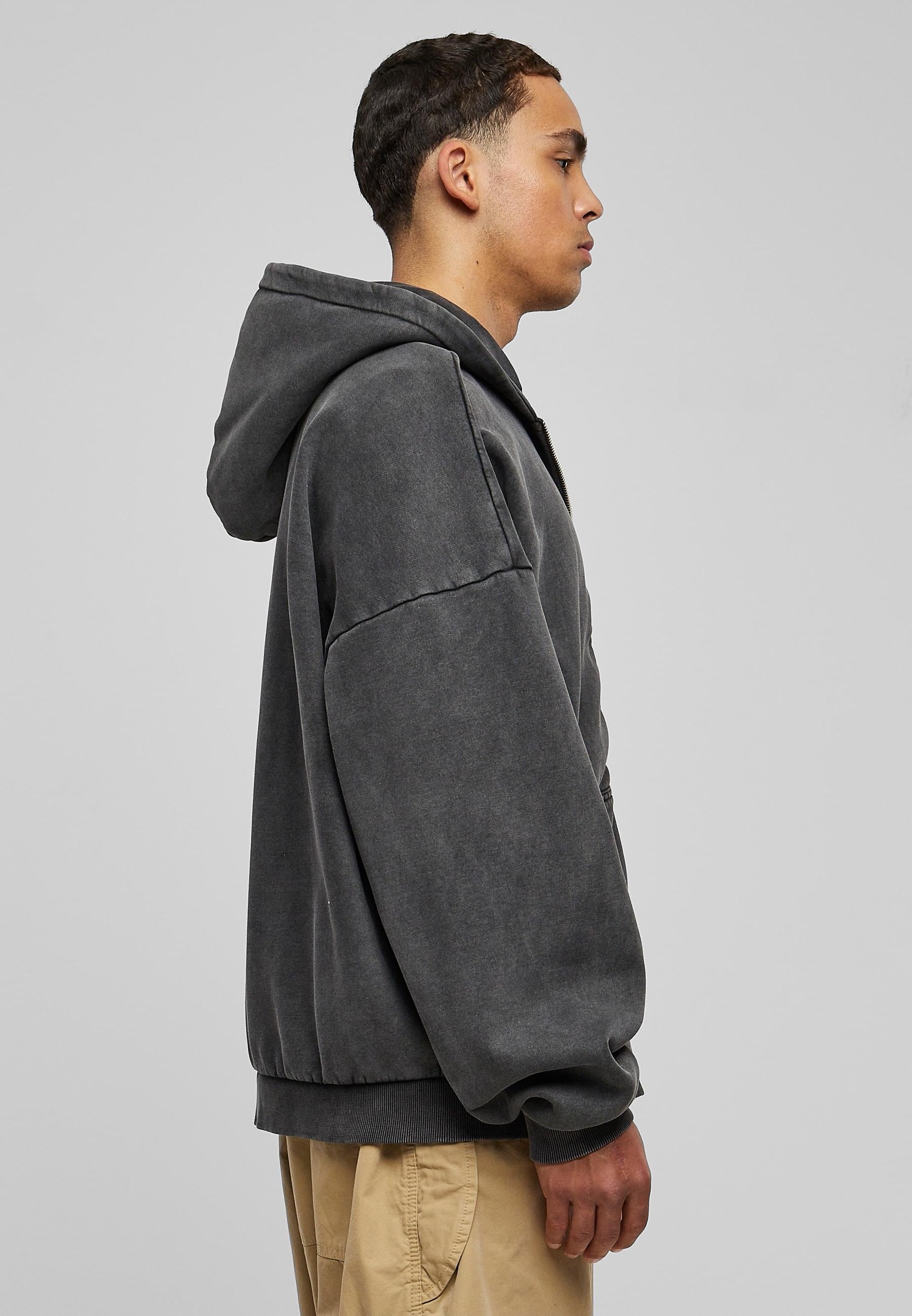 URBAN CLASSICS Sweatjacke »Urban Classics Herren Heavy Stone Washed 90's Zip Hoodie«