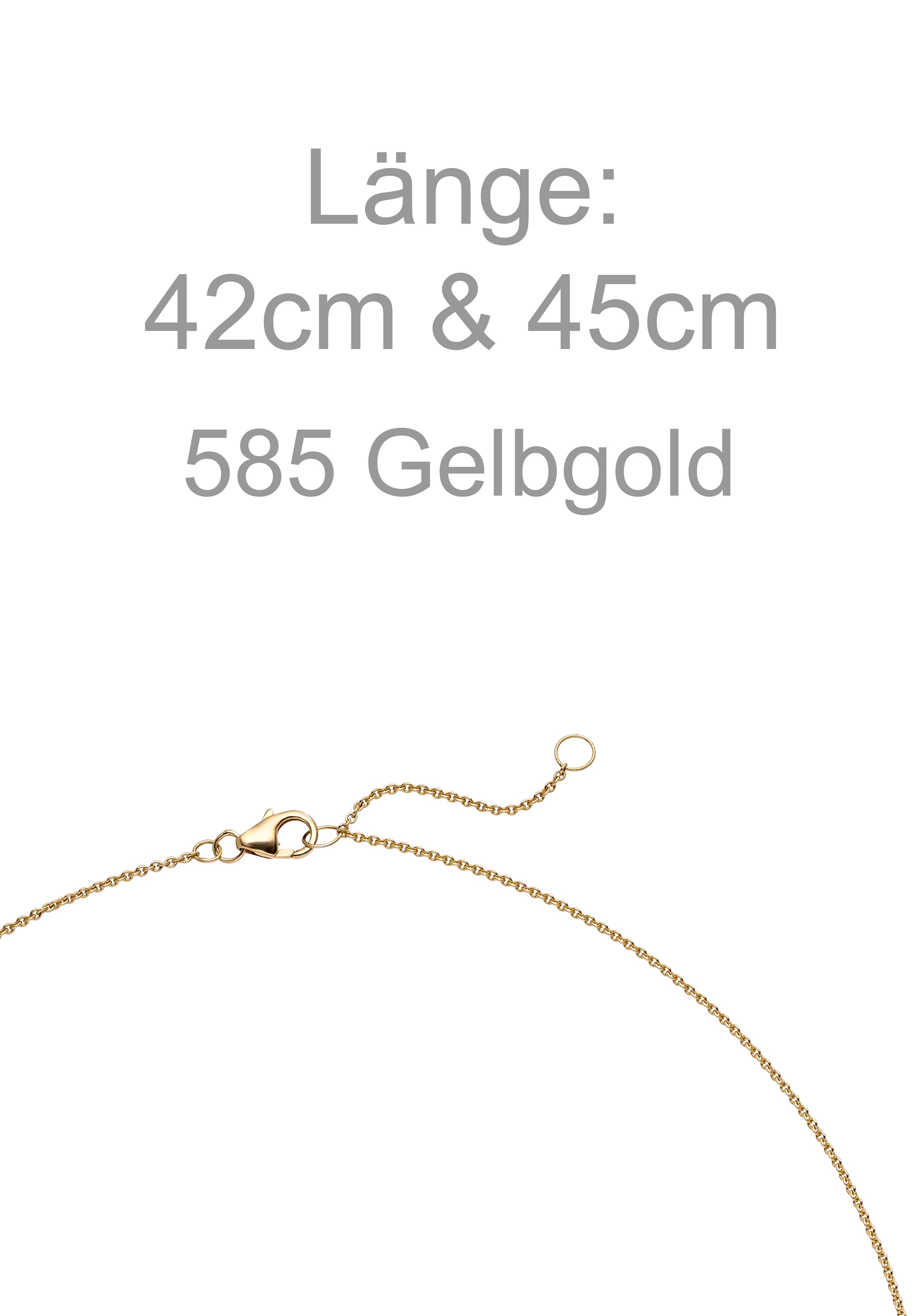 JOBO Kette mit Anhänger »Solitär Diamant Brillant 0,50 ct.« 14 Karat 585 Gold 45 cm