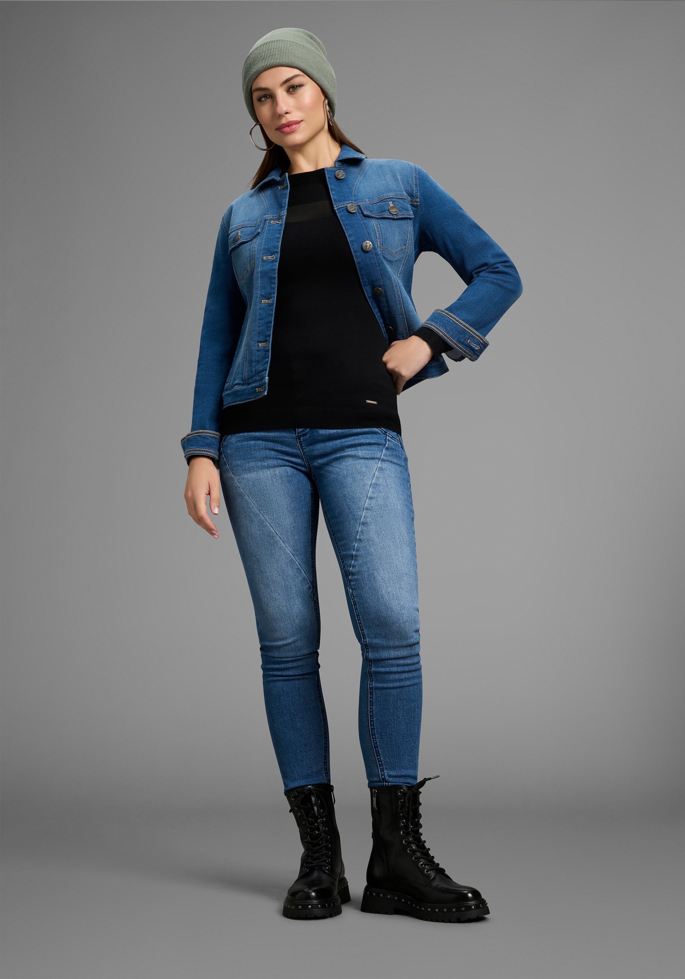 Bruno Banani Strickpullover, mit Mesh-Einsatz - NEUE KOLLEKTION