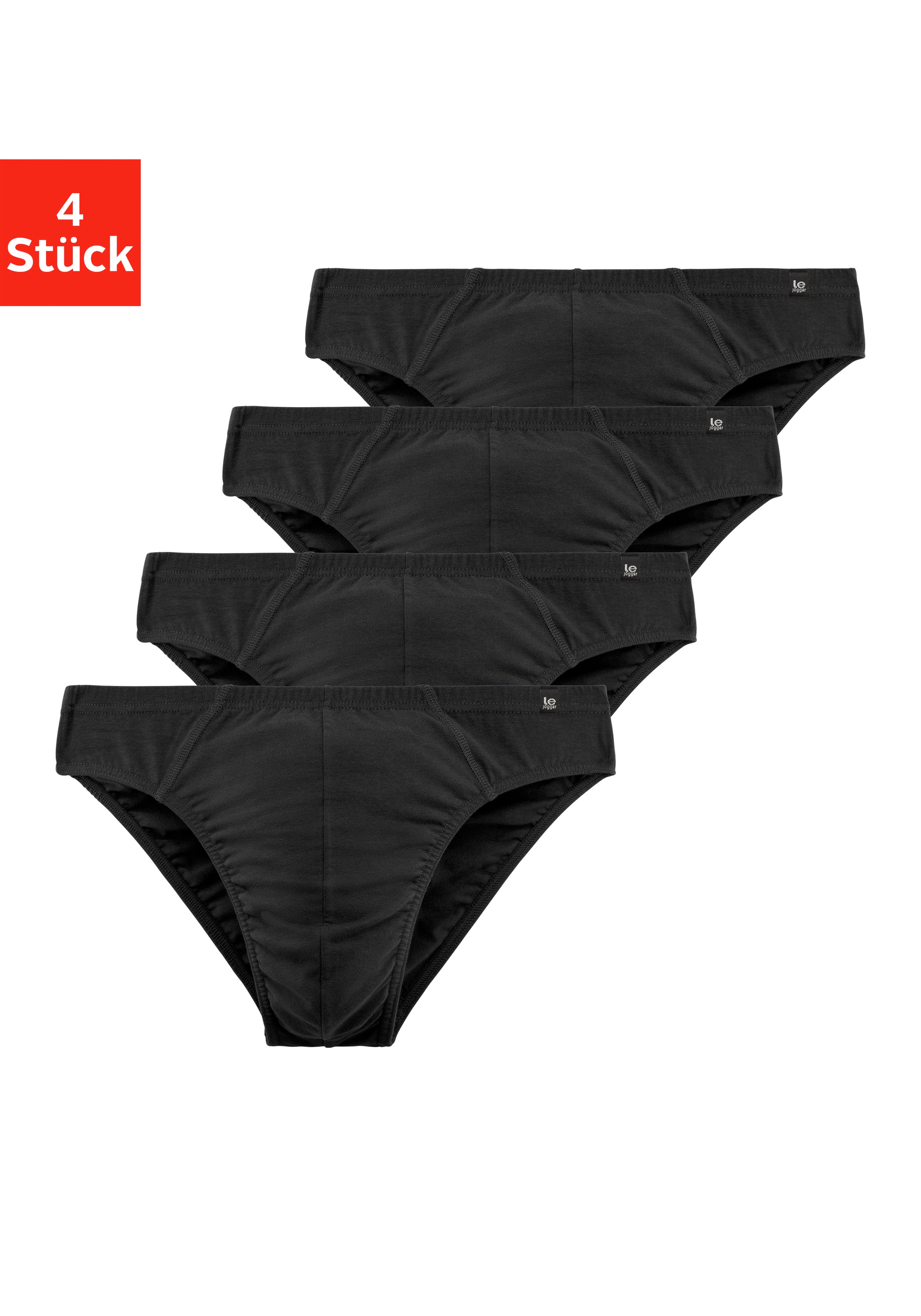 le jogger Slip, (Packung, 4 St.), schmaler Bund mit Markenlabel