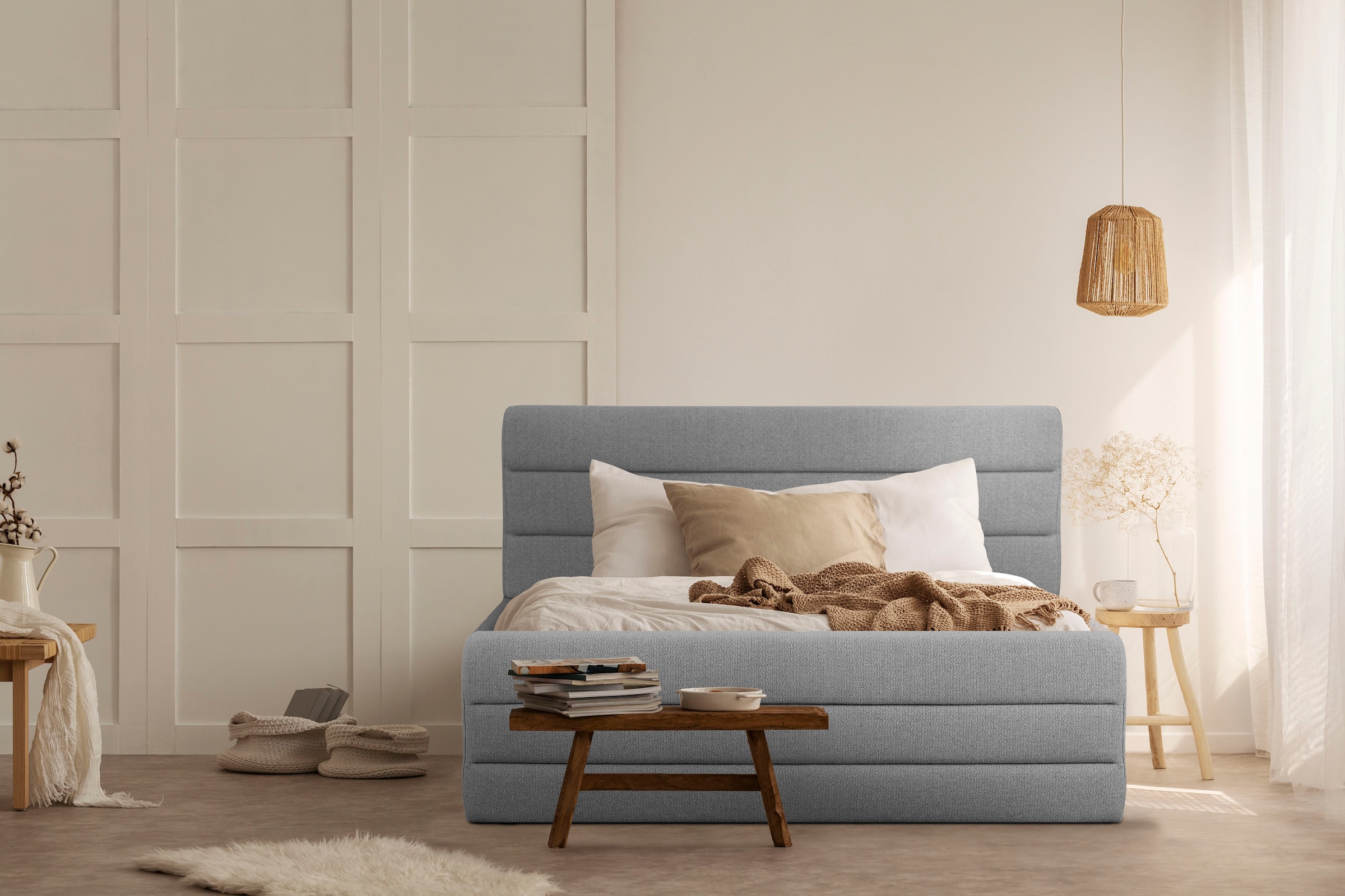 Home affaire Polsterbett "Merrit" Quernaht im Kopf- und Fußteil, in 5 Breit günstig online kaufen