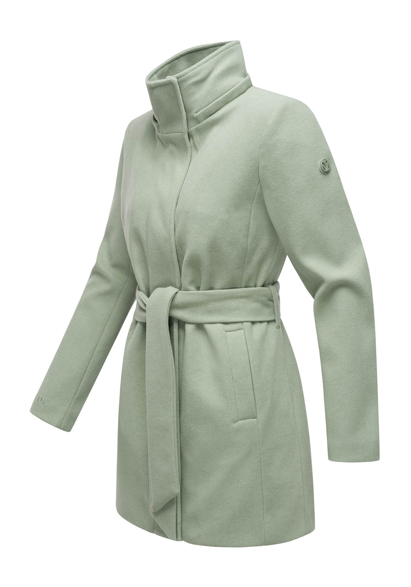 Marikoo Kurzmantel »Katalinaa«, Eleganter Wickel Mantel mit Taillengürtel und Oversized Hood Kapuze