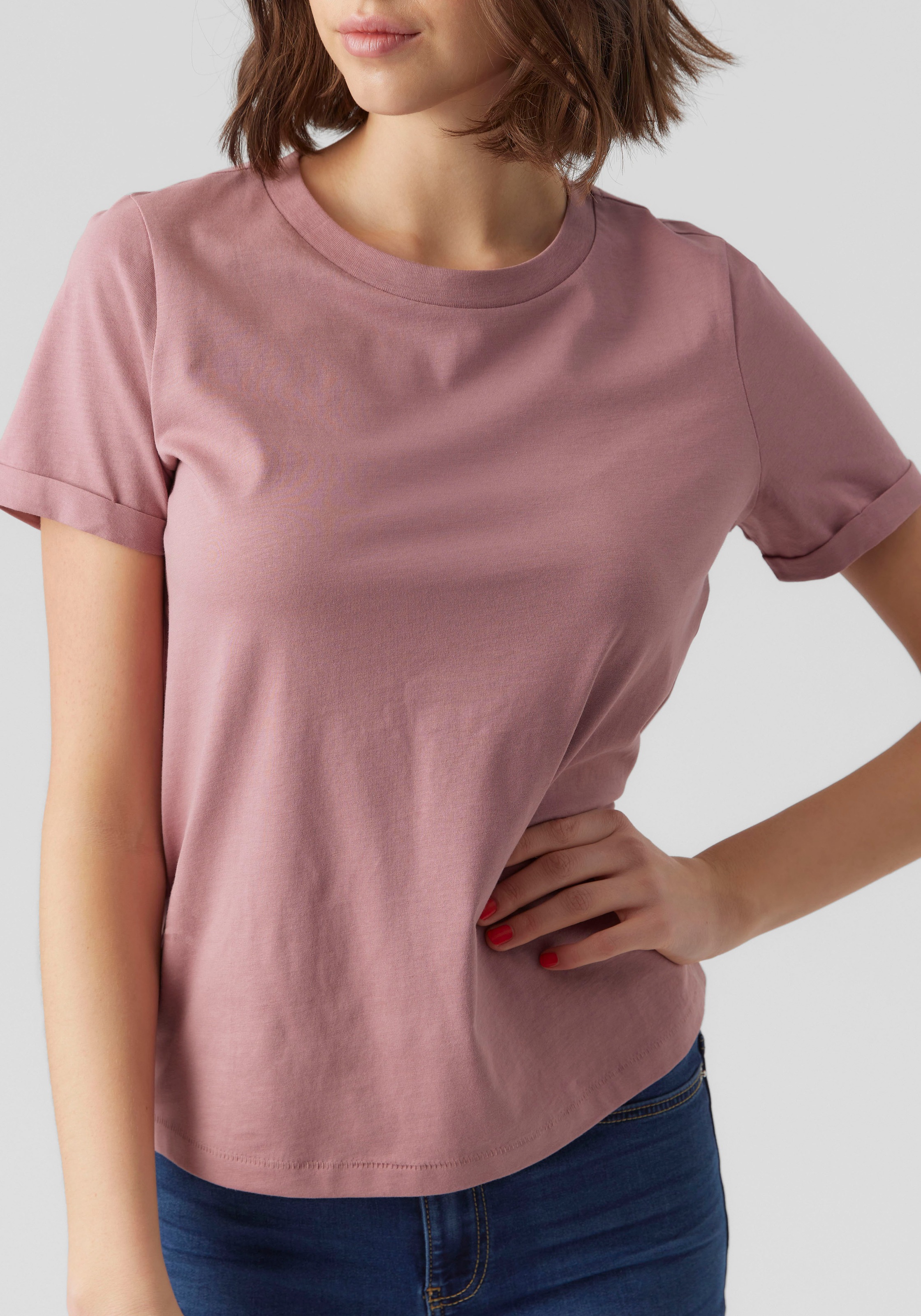 Vero Moda Kurzarmshirt "VMPAULA S/S T-SHIRT NOOS" Baumwolle, regular fit günstig online kaufen