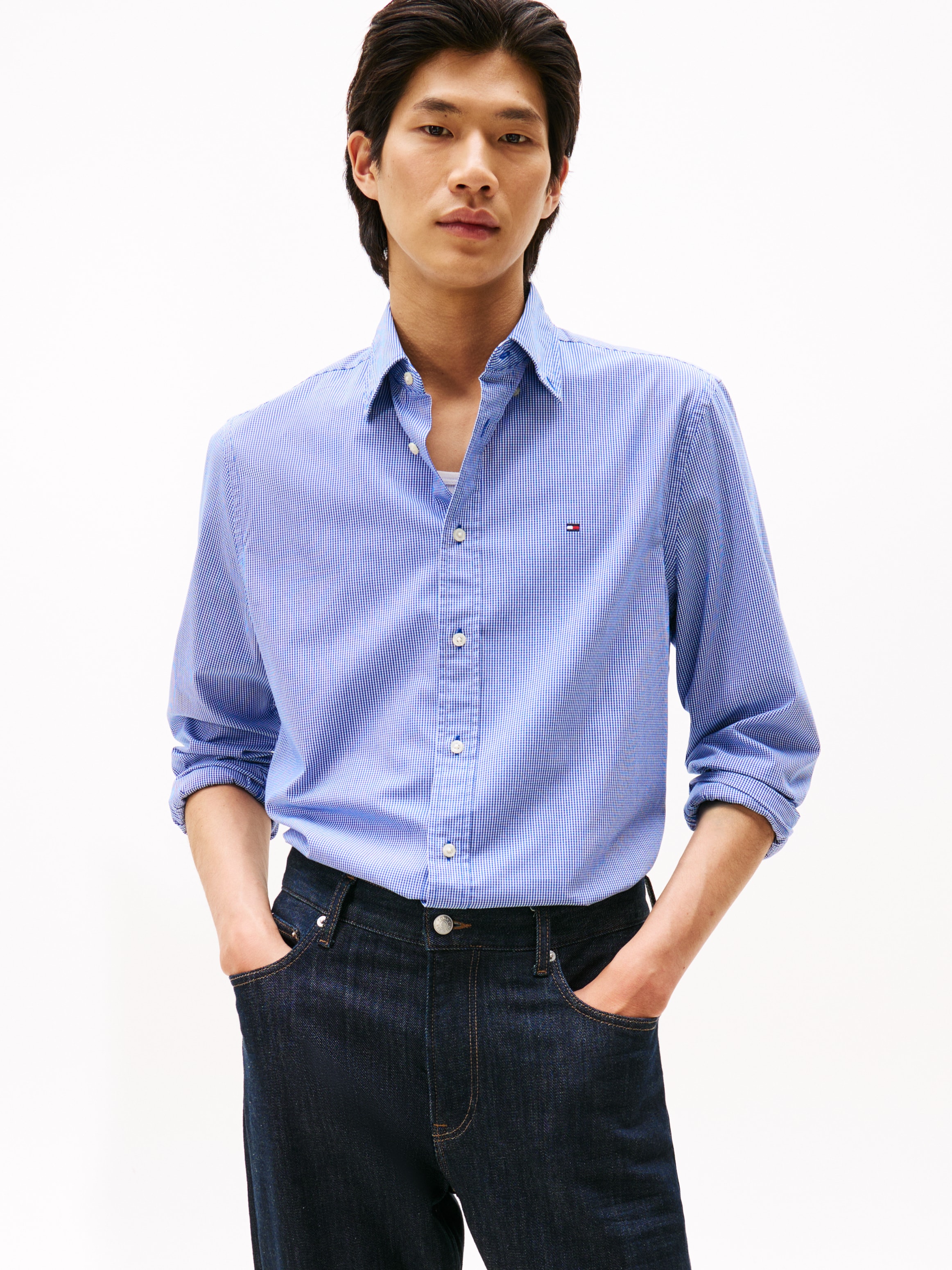 Tommy Hilfiger Langarmhemd "FLEX POPLIN MICRO GINGHAM", mit Vichy Karo, But günstig online kaufen