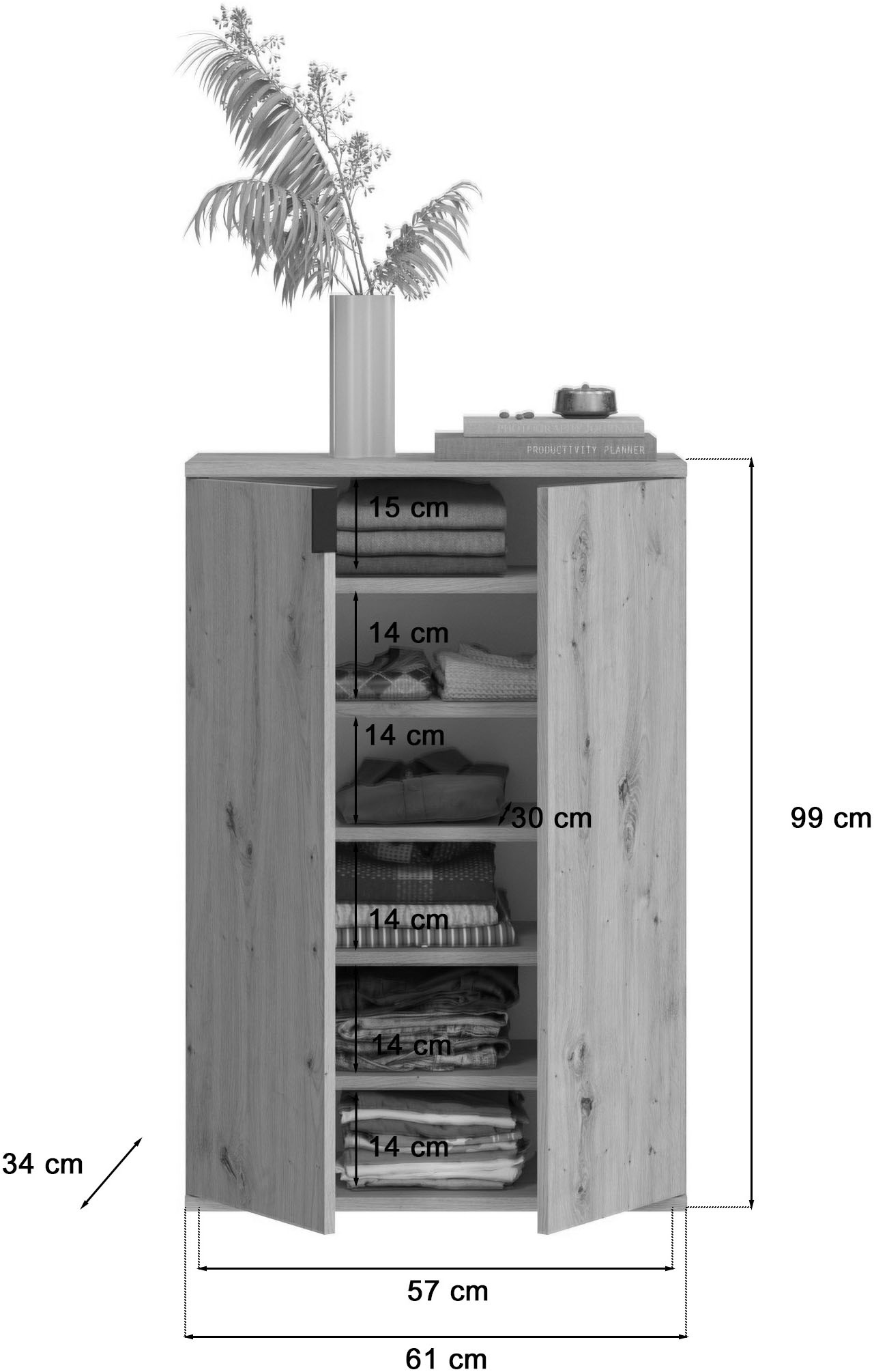 INOSIGN Garderoben-Set »Trondheim, Breite 91 cm, best. aus 2 Kommoden, 3 Türen, 10 Fächer«, (Set, 2 St.), Kommode, Sideboard, Kommodenkombination, Kommoden Set