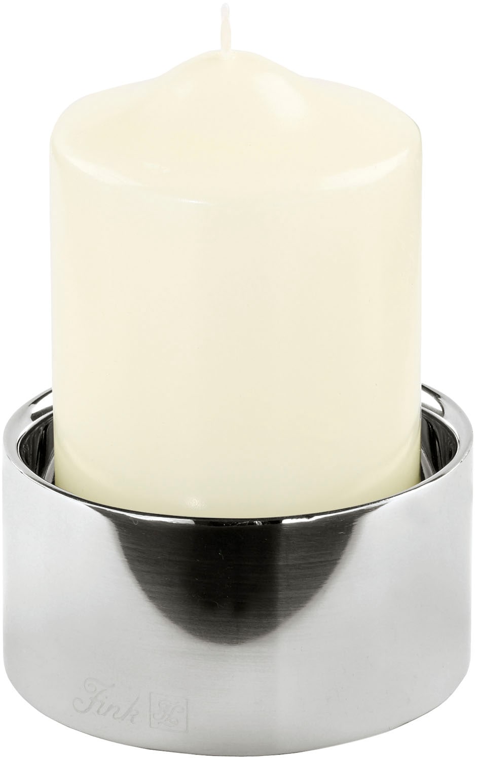 Fink Kerzenhalter »SOBRIO«, (1 St.), aus Edelstahl, Ø 10 cm - für  Stumpenkerzen Ø 8 cm | BAUR