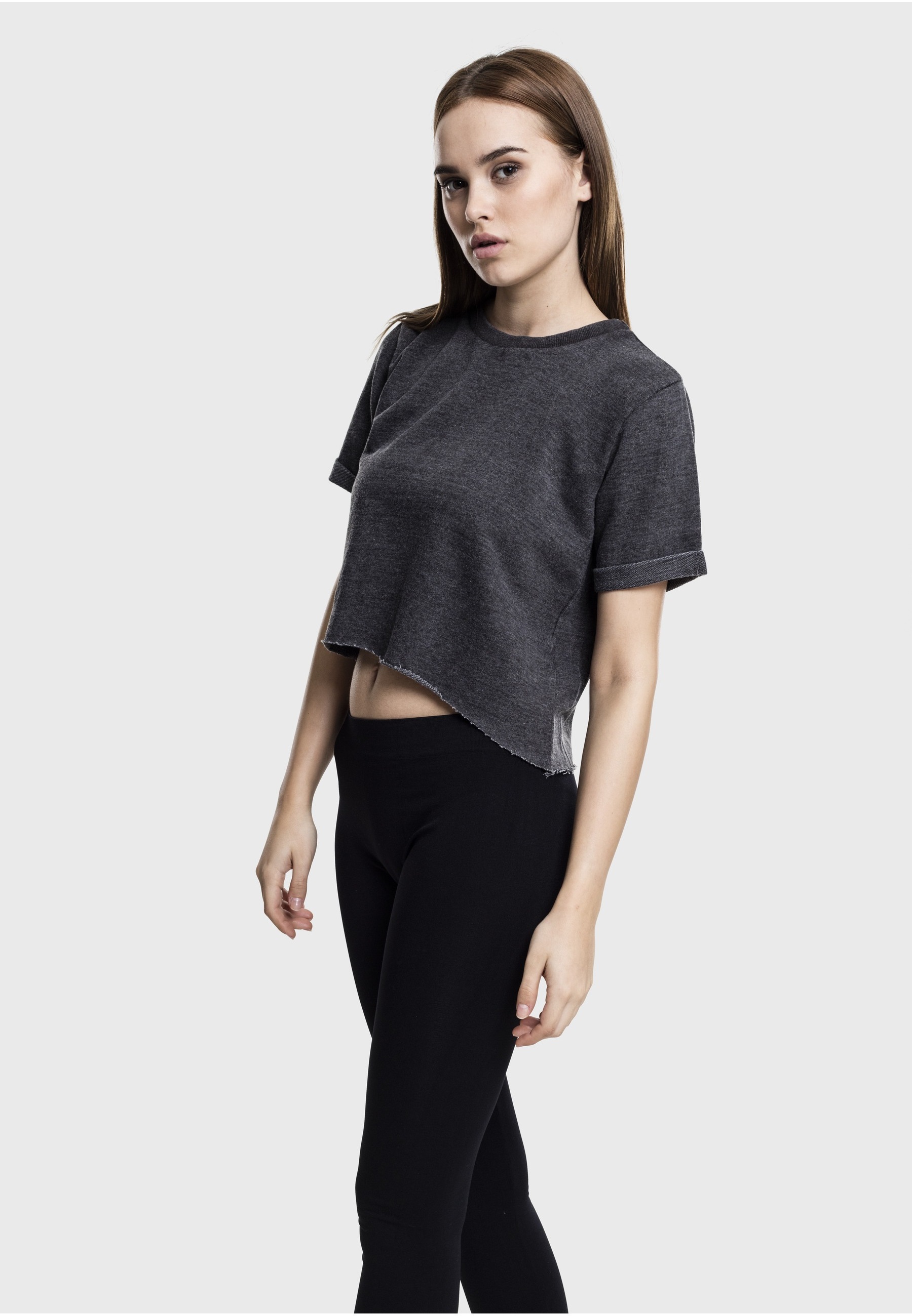 URBAN CLASSICS Sweatshirt »Urban Classics Damen Ladies Cropped Burnout Short Sleeve Crew«, 1
