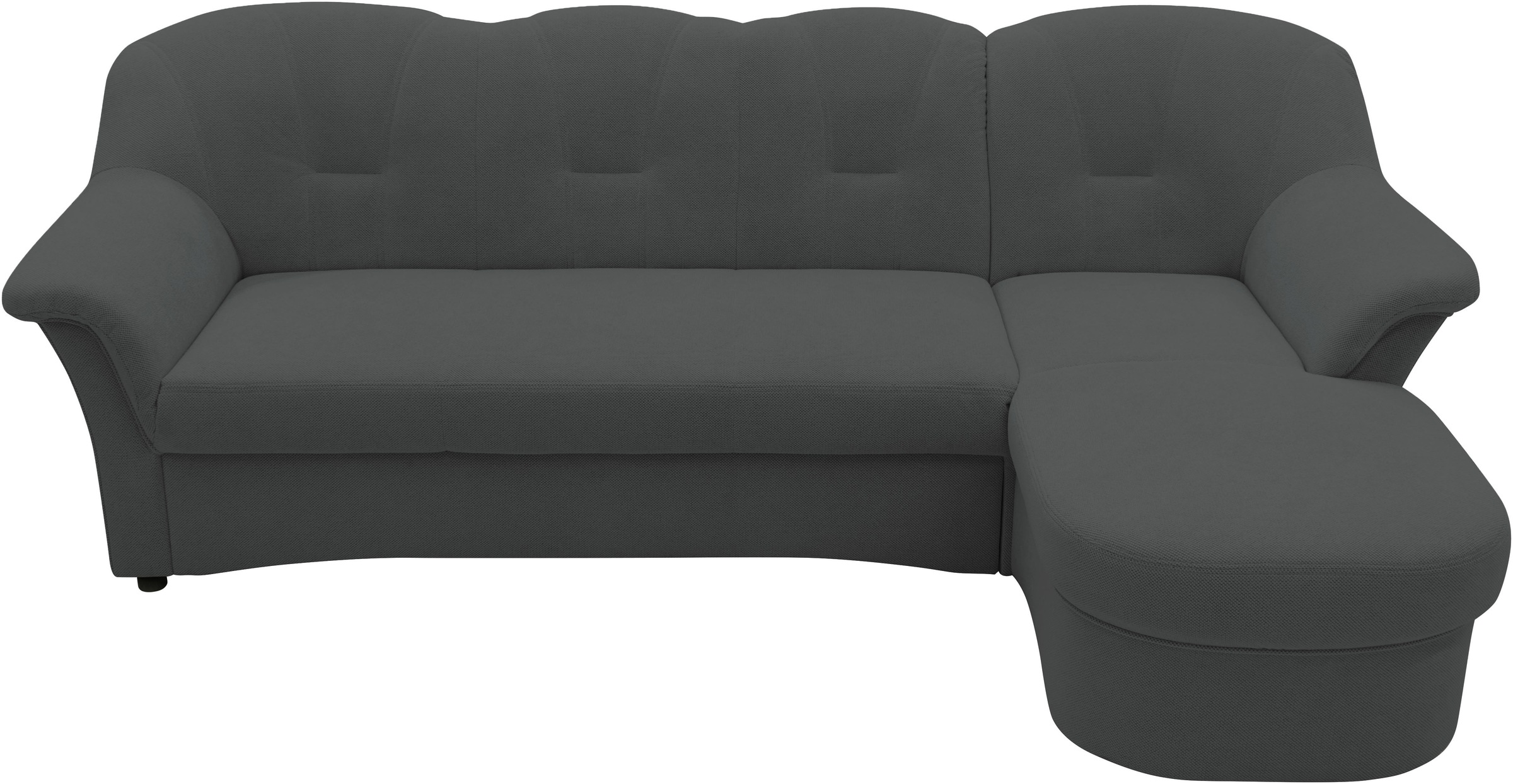 Ecksofa DOMO COLLECTION "Flores Schlafsofa, B/T/H: 233/142/86 cm, L-Form", grau (dunkelgrau), B:231cm H:84cm T:142cm, 100% Polyester, Sofas, Ecksofa, wahlweise mit Bettfunktion, wahlweise mit Federkern, auch in Leder 3