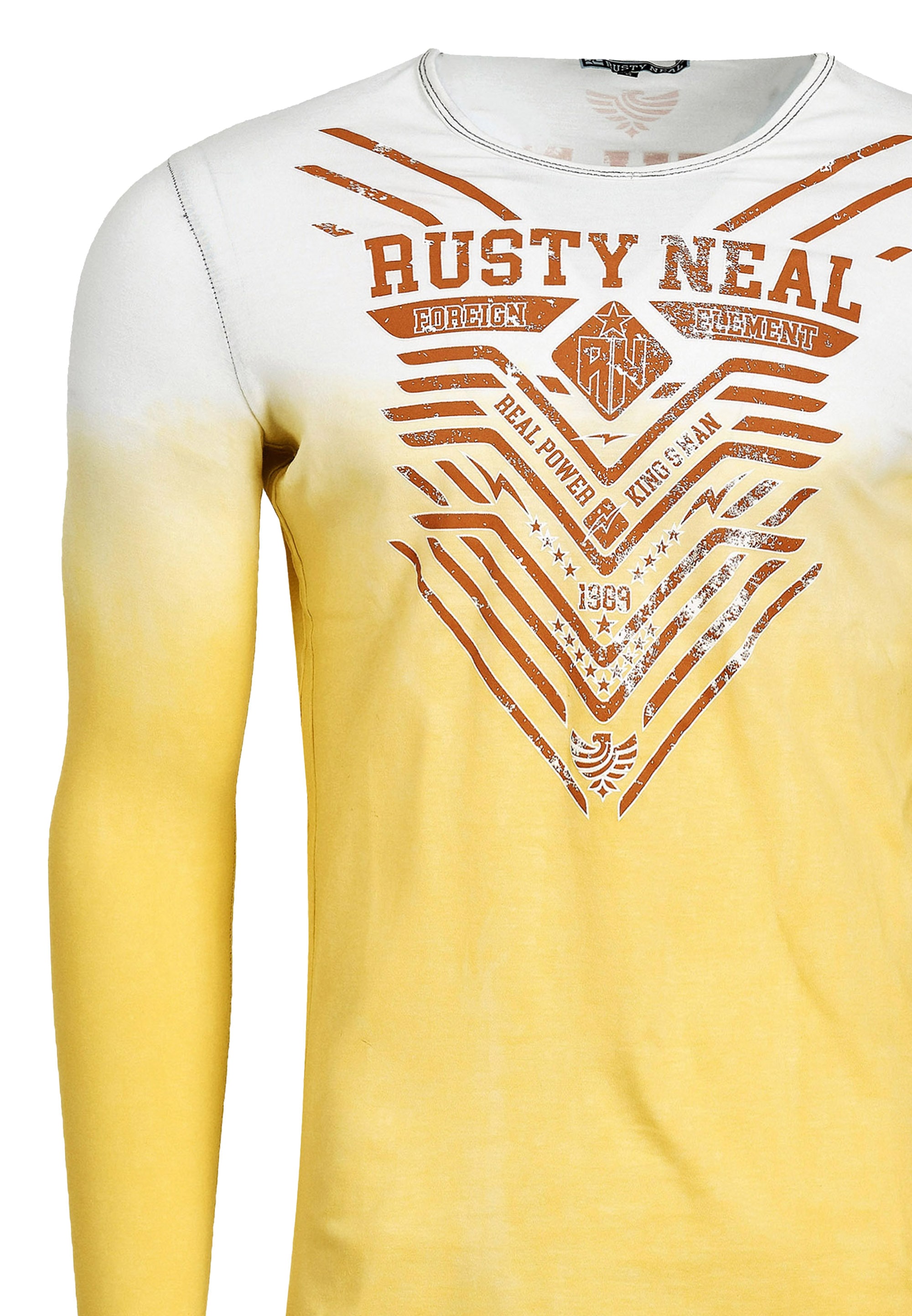 Rusty Neal Langarmshirt, mit eindrucksvollem Front-Print