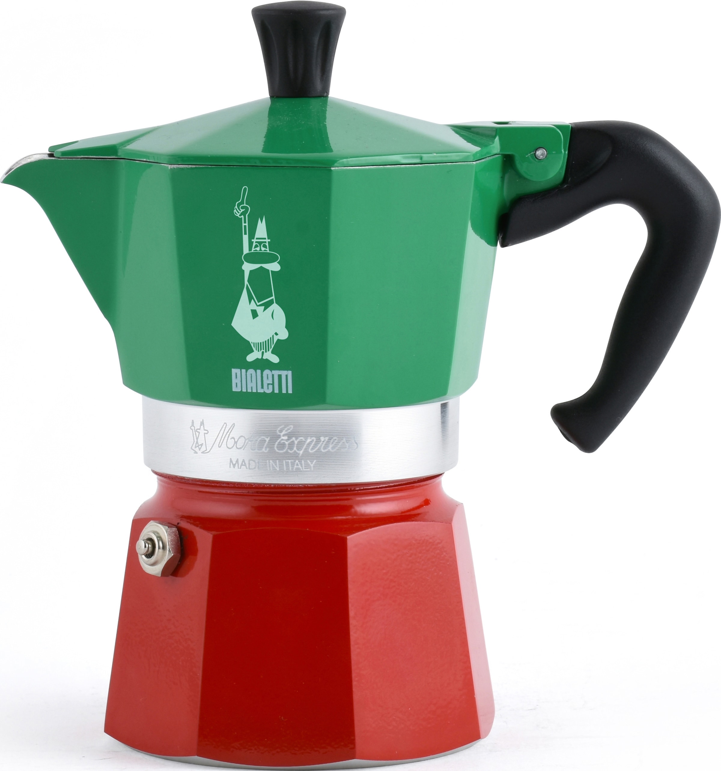 BIALETTI Espressokocher "Moka Express Tricolore Italia", 0,27 l Kaffeekanne, 6 Tassen