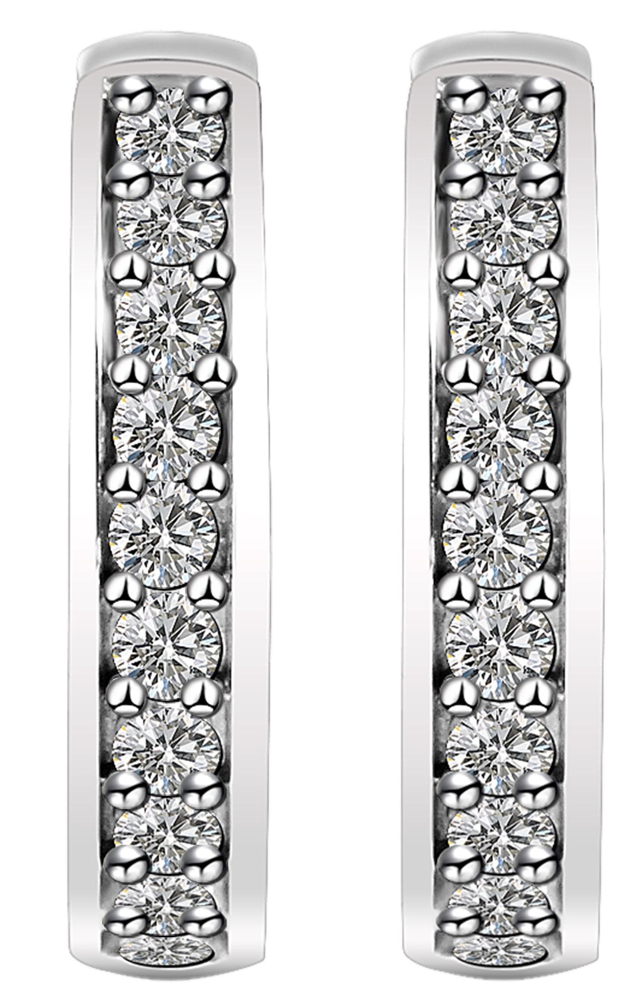 Adelia´s Klappcreolen »Ohrringe – Klappcreole aus 925 Silber mit Zirkonia« Ideal als Geschenk zum einfach so