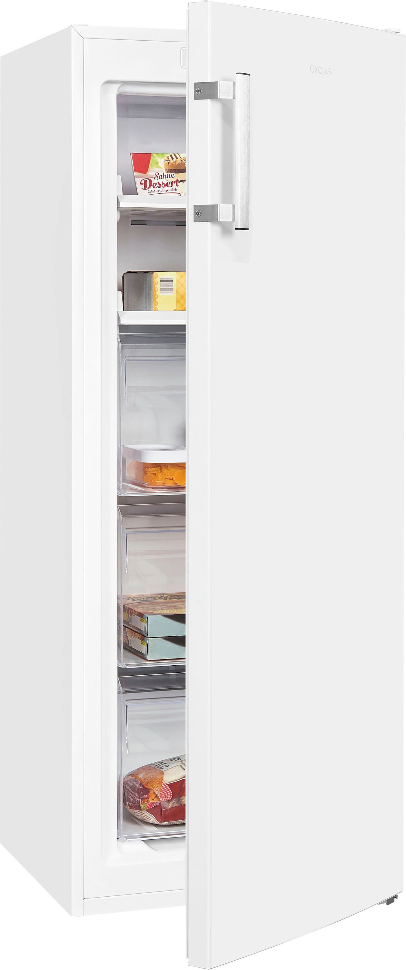 exquisit Gefrierschrank "GS231-NF-H-040C weiss", 143 cm hoch, 54 cm breit, NoFrost, 161 Liter Nutzinhalt