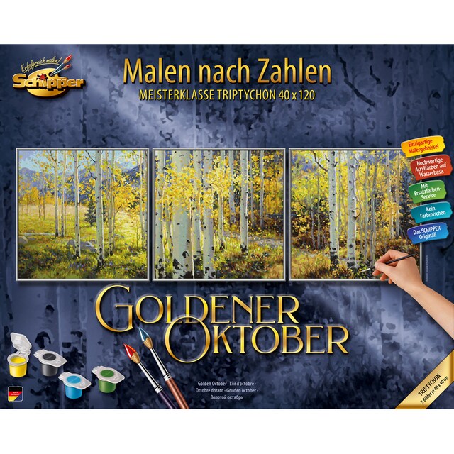 Schipper Malen nach Zahlen »Meisterklasse Triptychon - Goldener Oktober«,  Made in Germany | BAUR