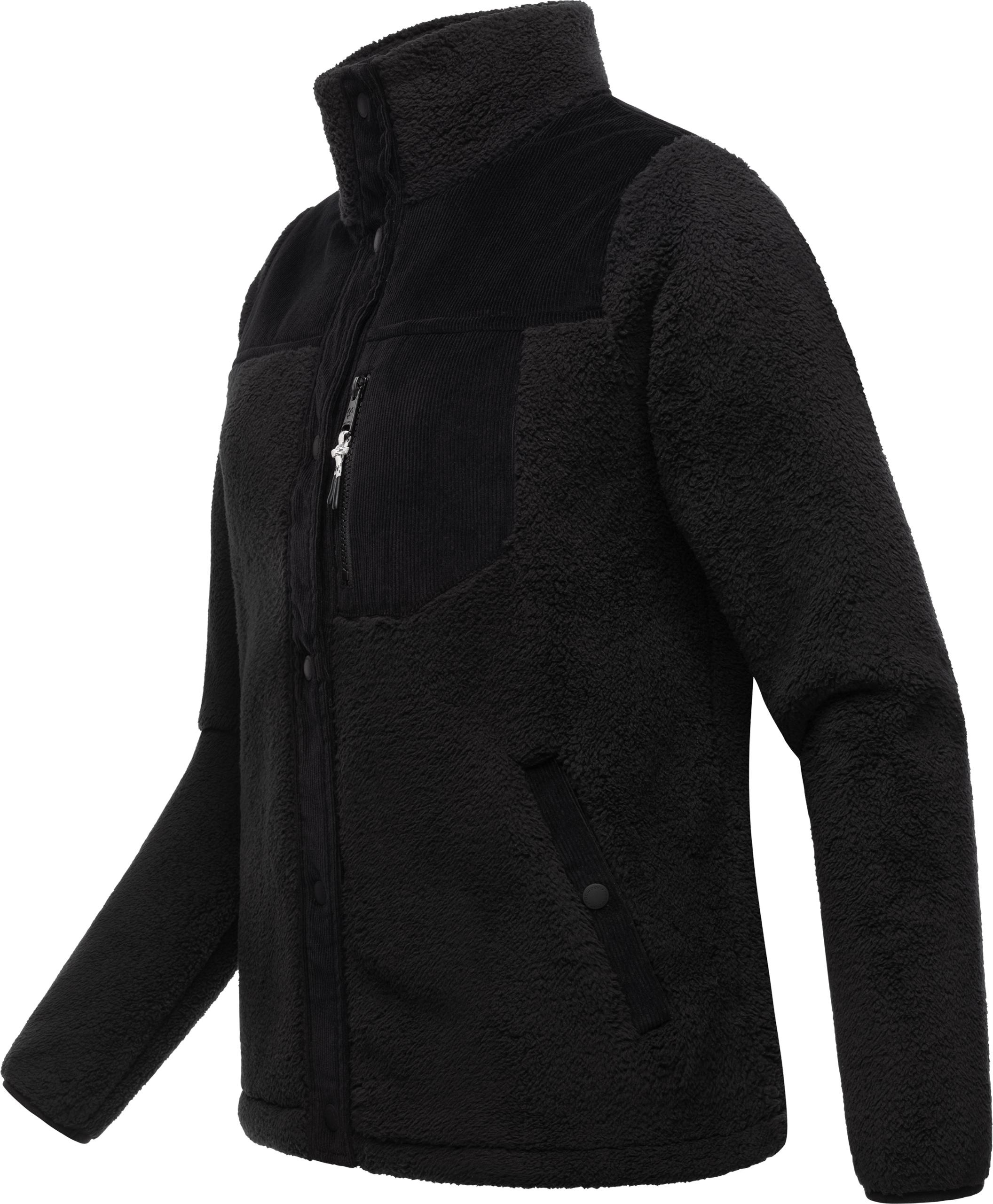 Ragwear Plüschjacke »Appopis Block«, ohne Kapuze, Flauschige Übergangsjacke aus Teddyfleece