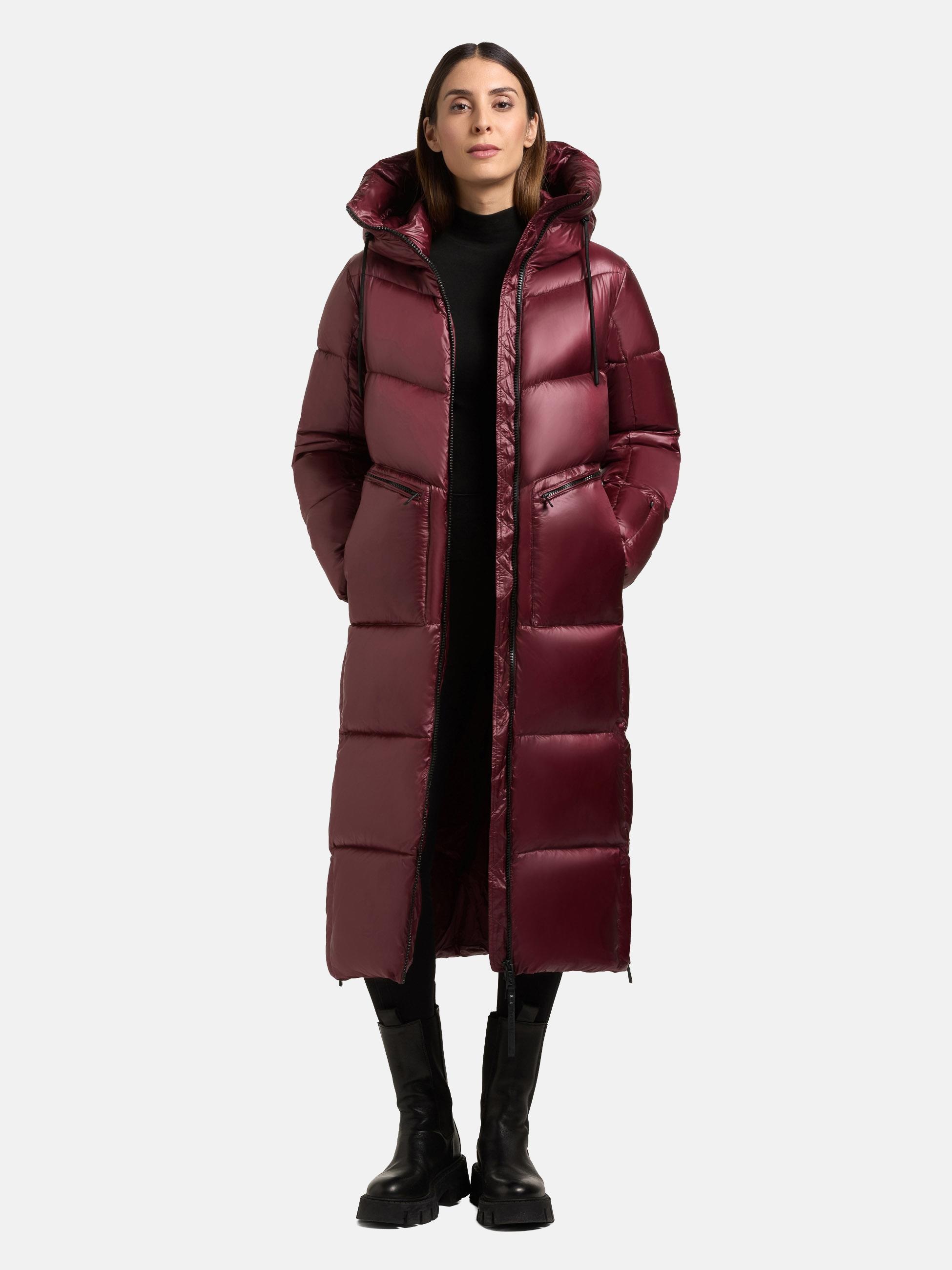 khujo Steppmantel "Tonia" Extralanger Damen Wintermantel mit Rucksack-Trägern