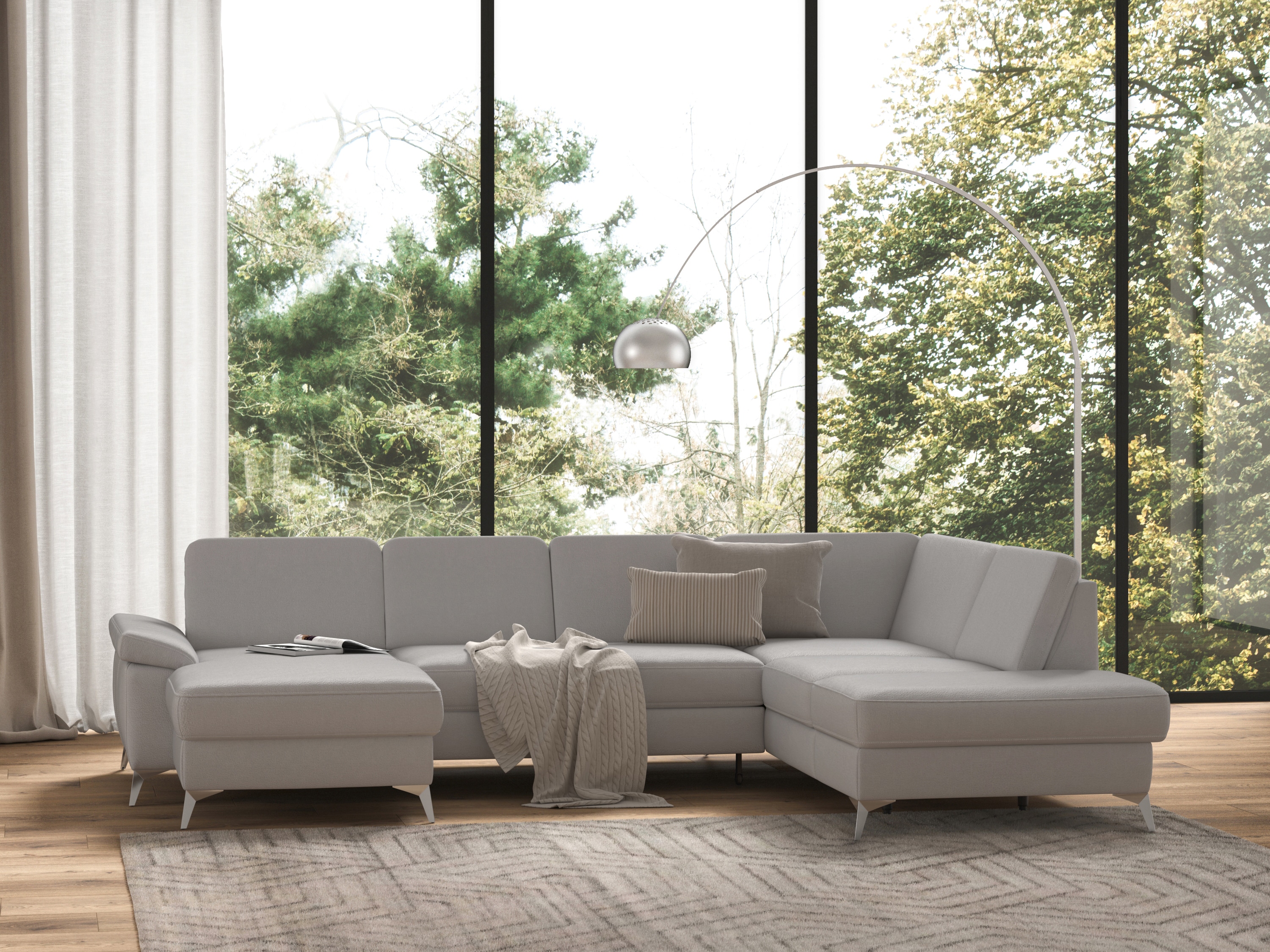 Thumbnail - sit&more Wohnlandschaft "Padua U-Form" inklusive Sitztiefenverstellung, Armteilfunktion und Federkern