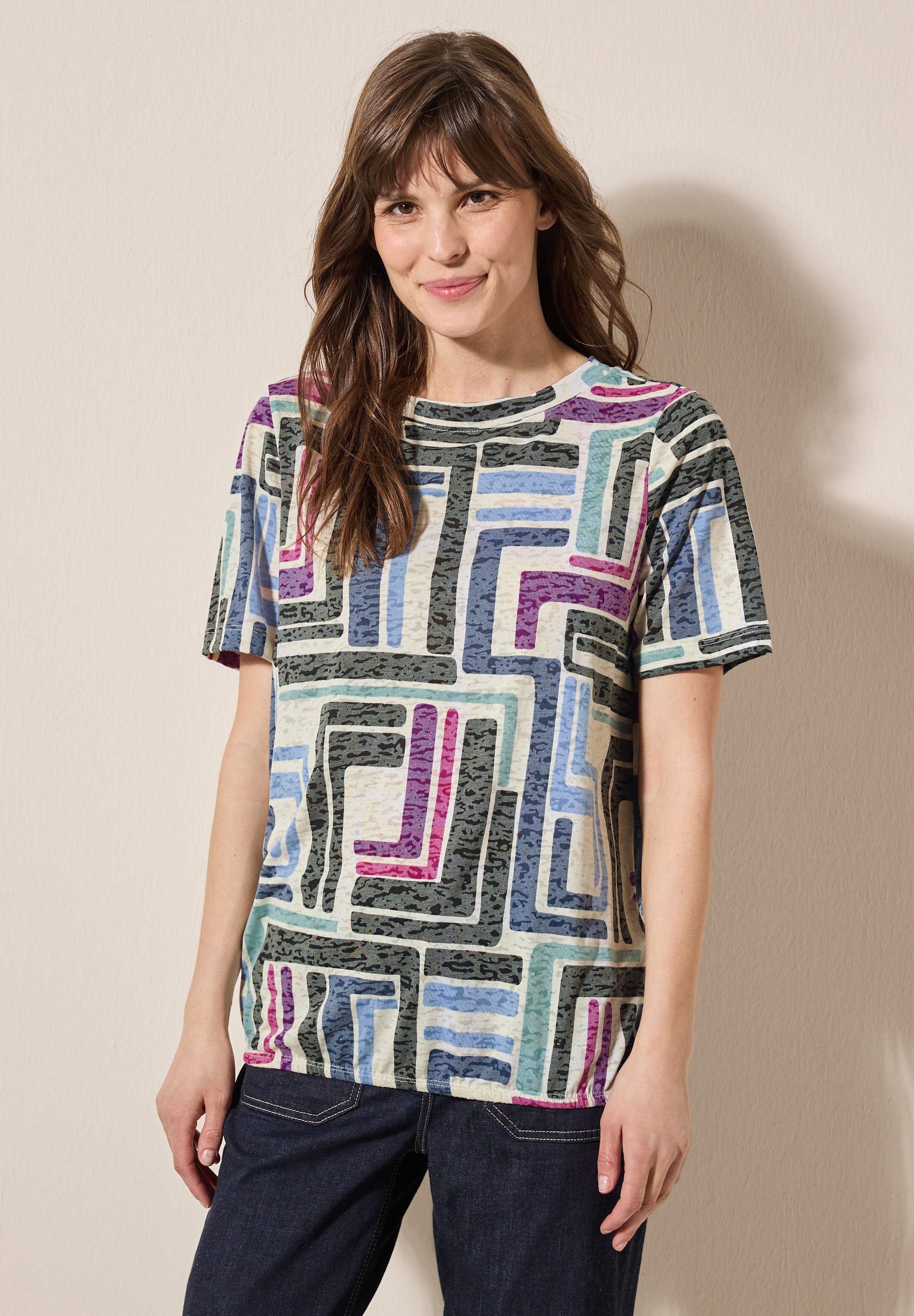 Cecil Print-Shirt, aus softem Materialmix günstig online kaufen