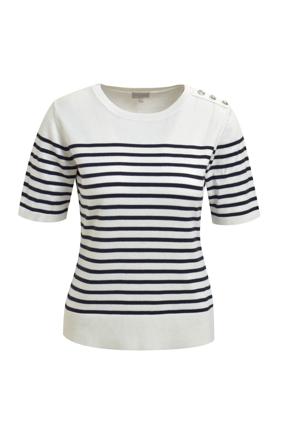 Milano Italy Rundhalspullover aus Feinstrick