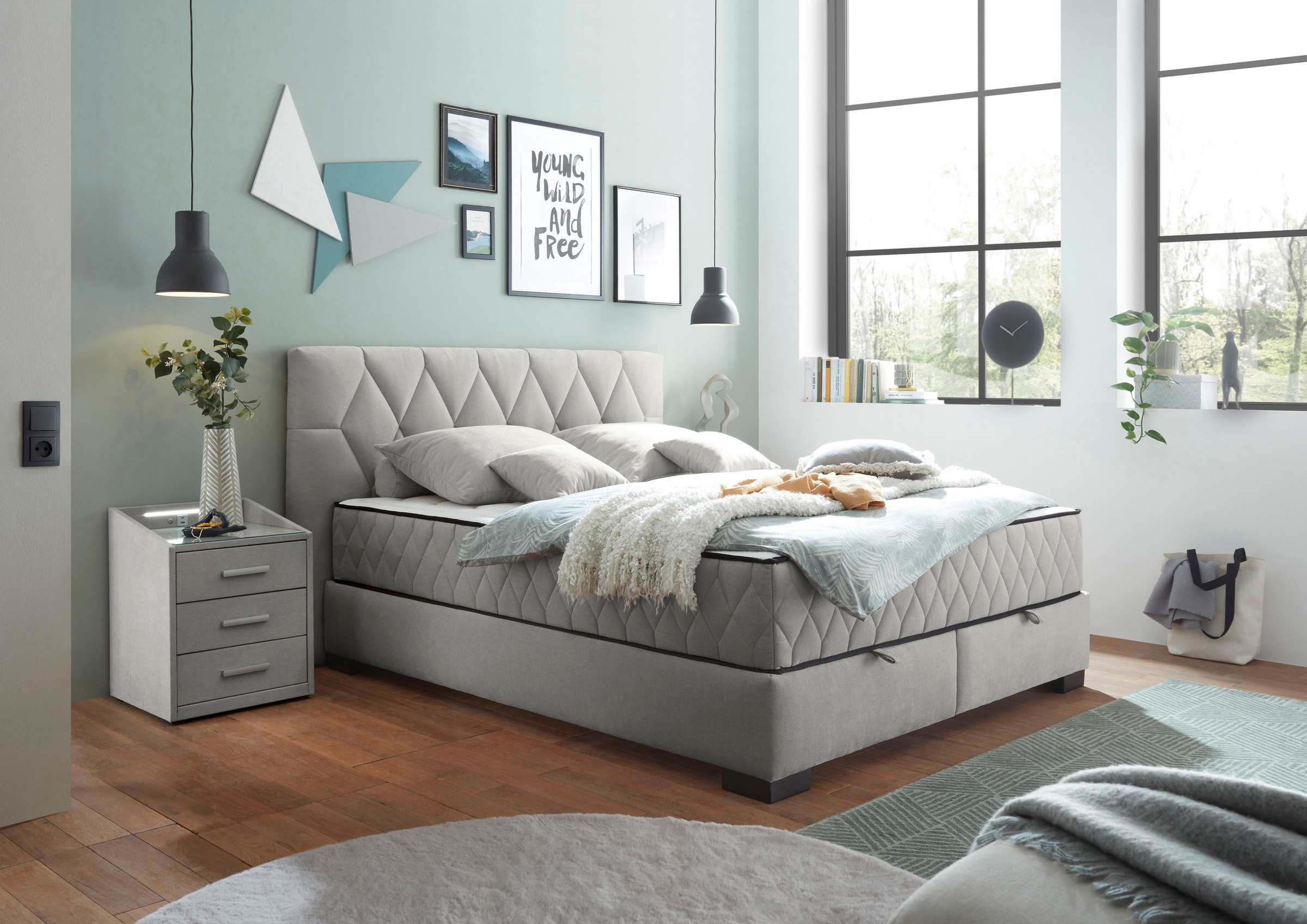 ED EXCITING DESIGN Boxbett »Nagol«, mit Bettkasten, mit Wendematratze, erhältlich in verschiedenen Breiten