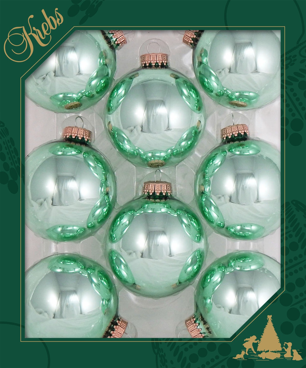 Krebs Glas Lauscha Weihnachtsbaumkugel »CBK60007, Weihnachtsdeko, Christbaumschmuck, Christbaumkugeln Glas«, (Set, 8 St.)