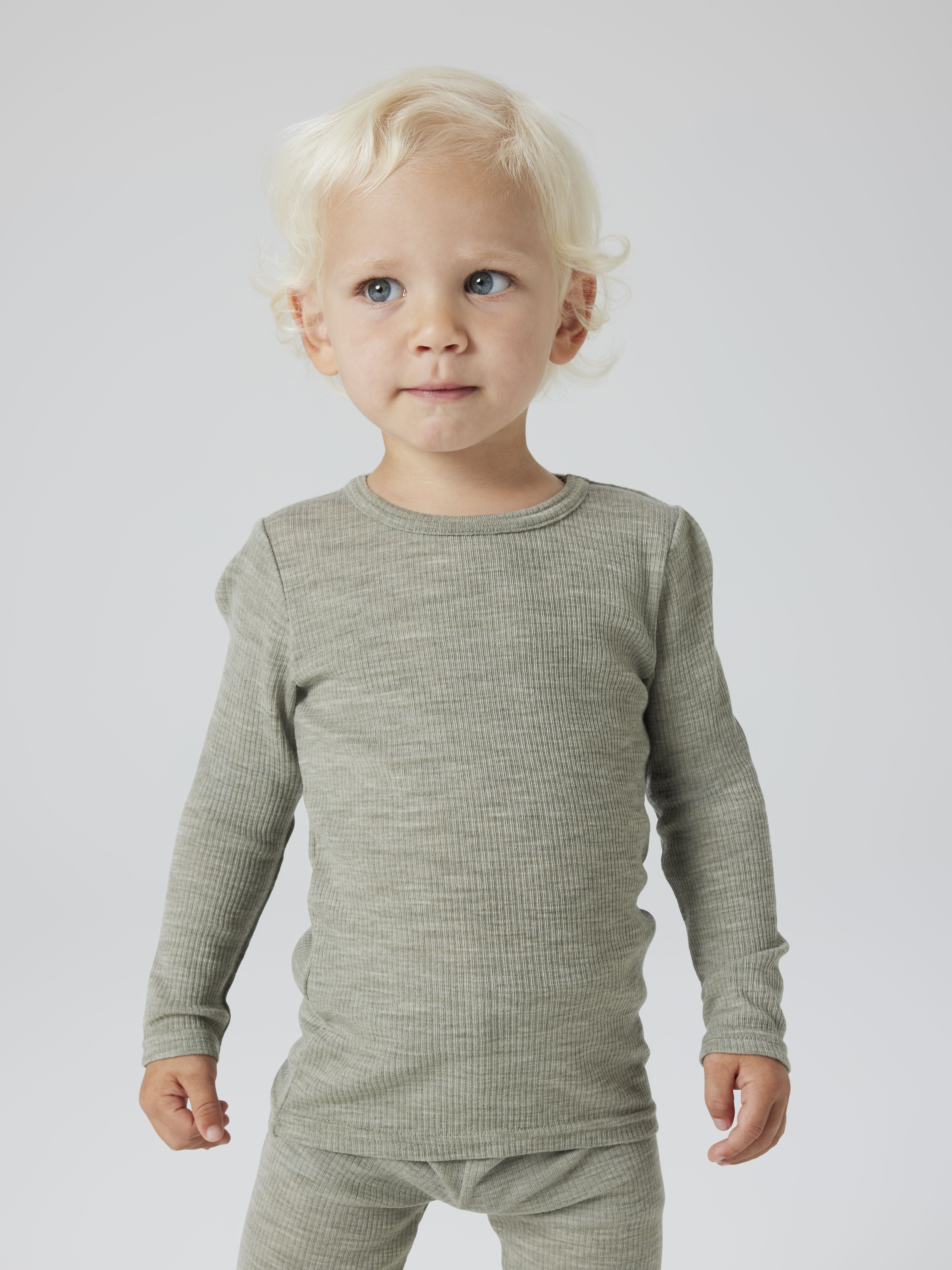 Name It Langarmshirt "NMNWAX WOOL RIB LS TOP NOOS" aus reiner Merinowolle